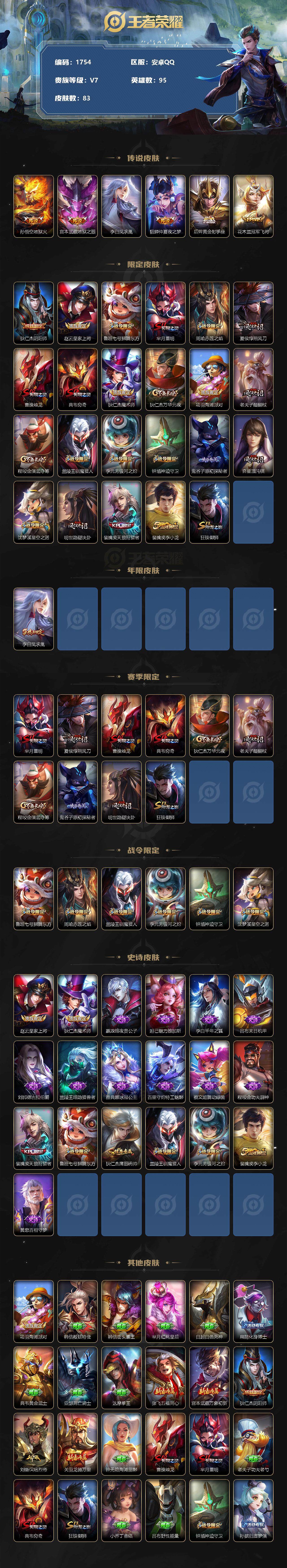 WZCMW3247110王者荣耀账号详情图2