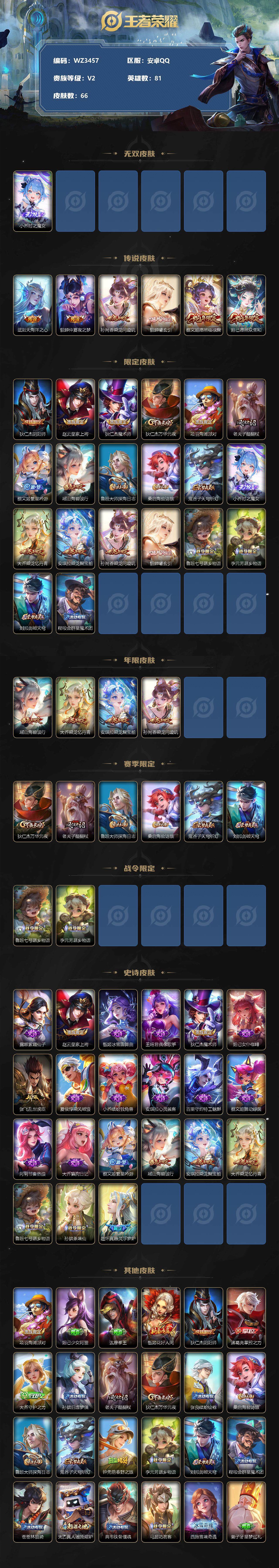 WZXS3247937王者荣耀账号详情图2
