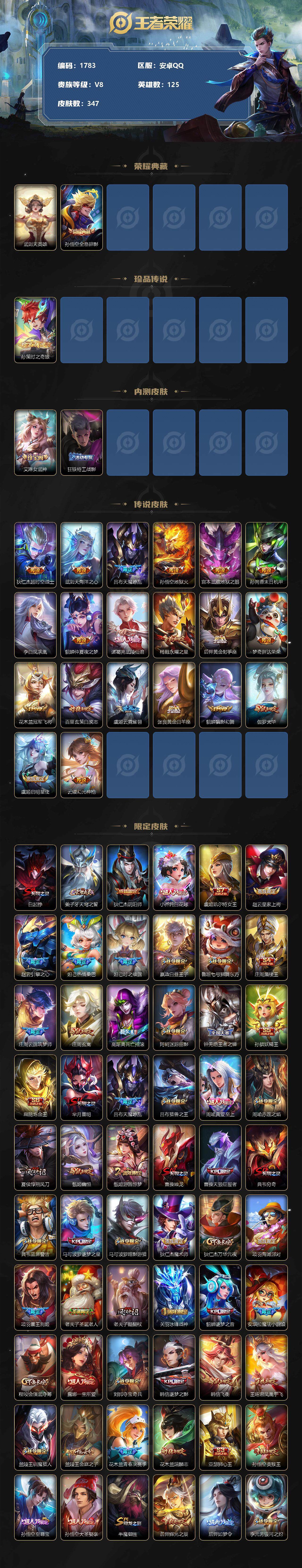 WZCMW3248936王者荣耀账号详情图2