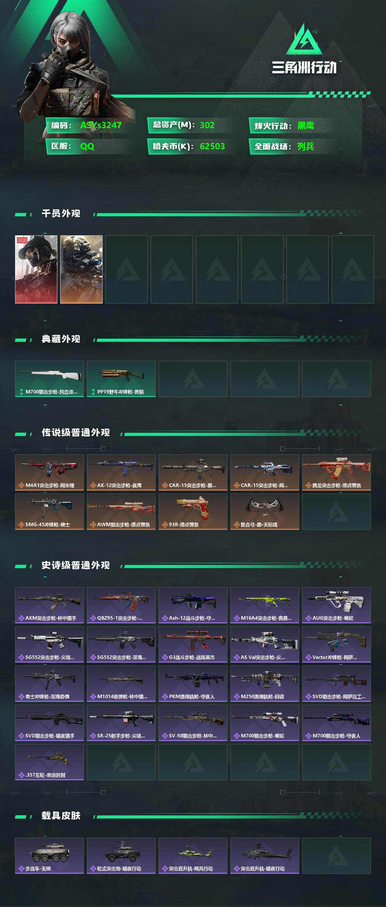 SJZYXS326492三角洲行动账号详情图2 SJZYXS326492三角洲行动账号详情图2