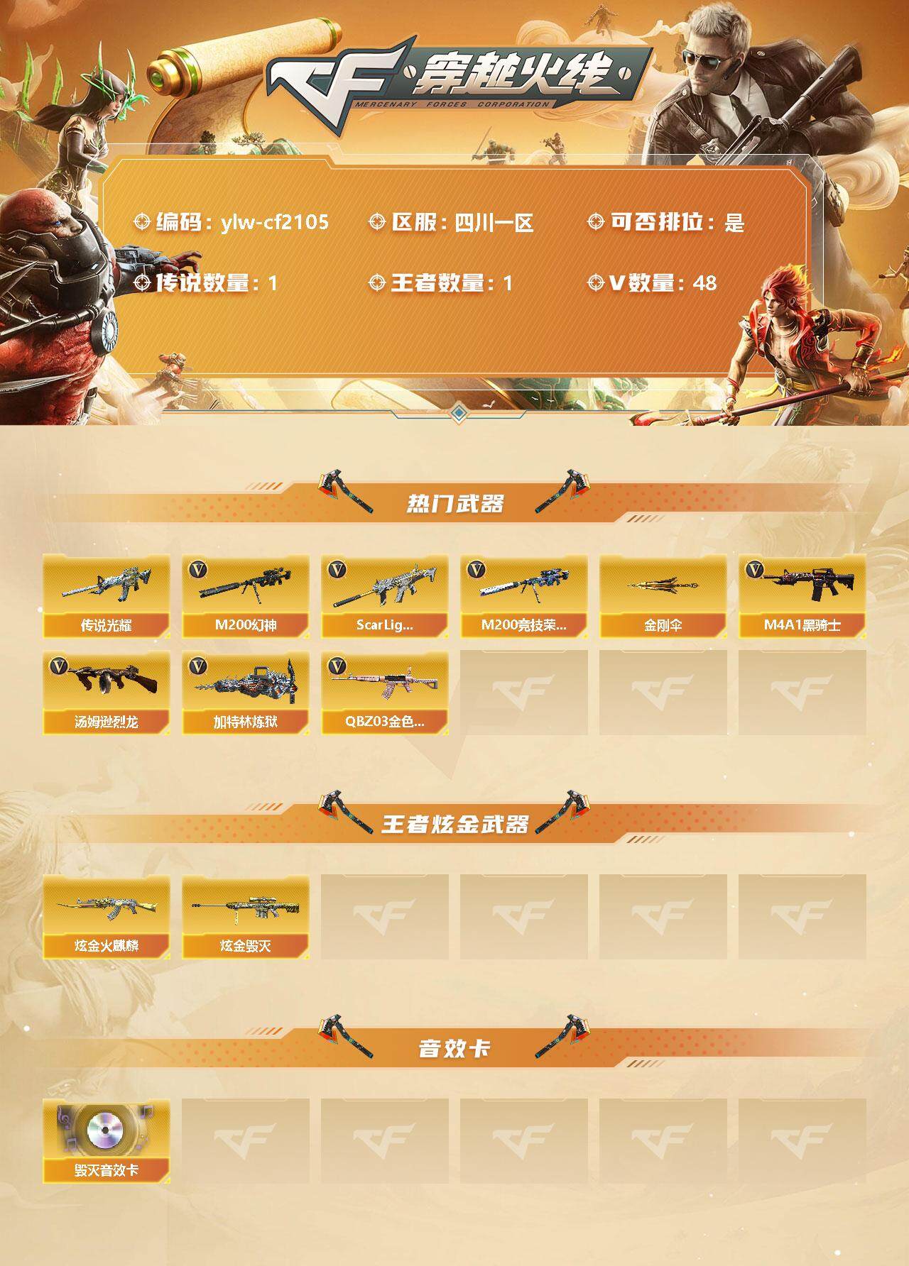 CFLX328392穿越火线账号详情图2