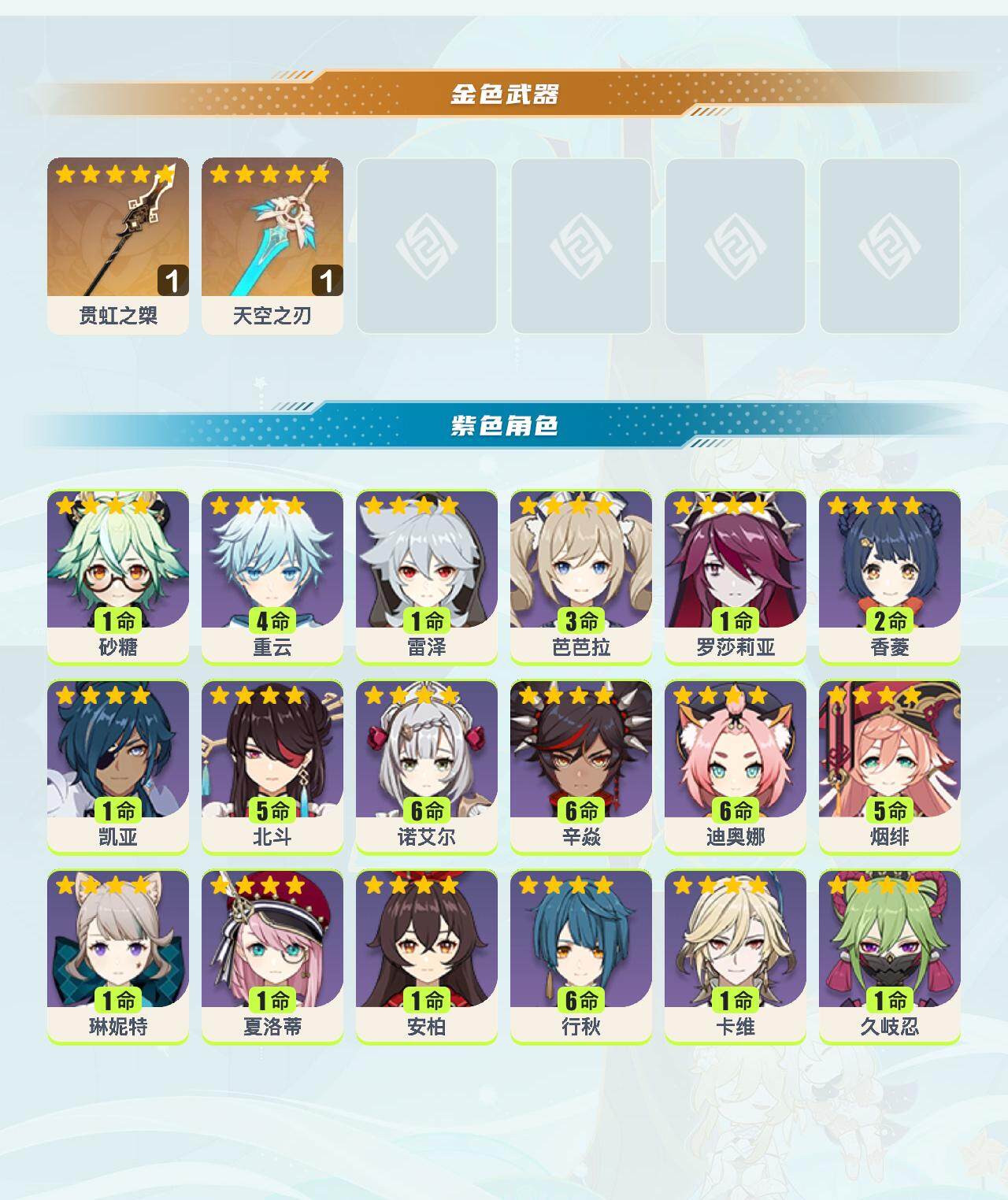 YSEY310667原神账号详情图3 YSEY310667原神账号详情图3