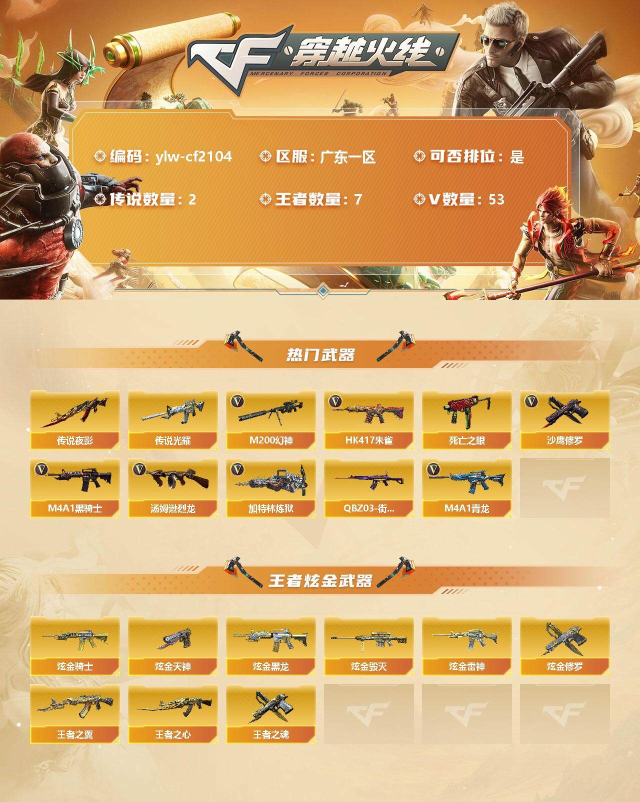 CFLX328391穿越火线账号详情图2 CFLX328391穿越火线账号详情图2