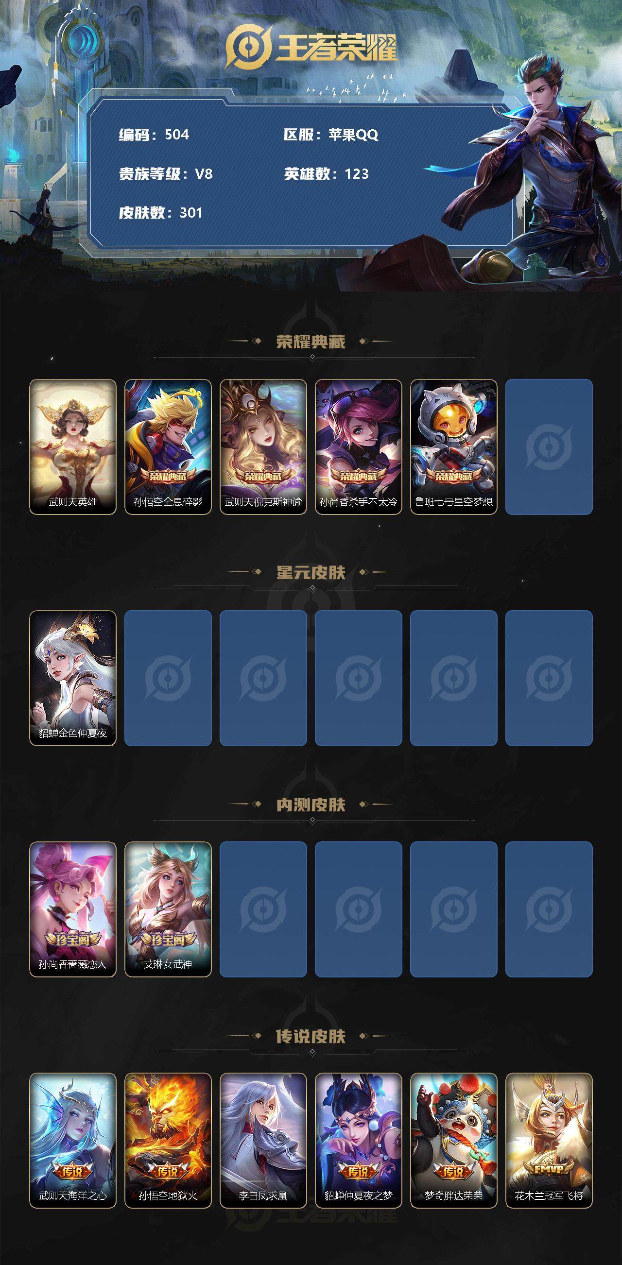 WZLFY3256610王者荣耀账号详情图2