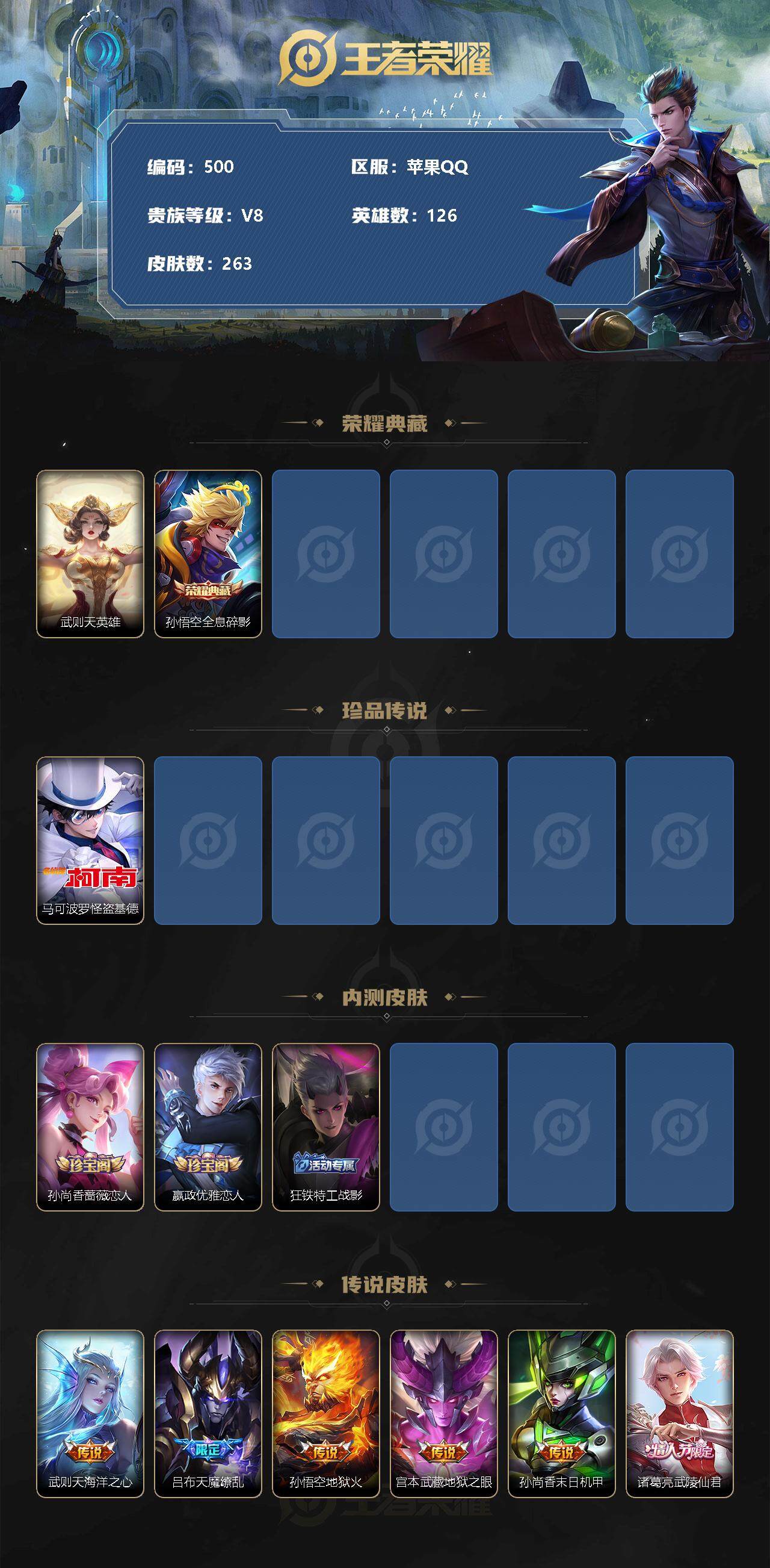 WZLFY3255795王者荣耀账号详情图2 WZLFY3255795王者荣耀账号详情图2