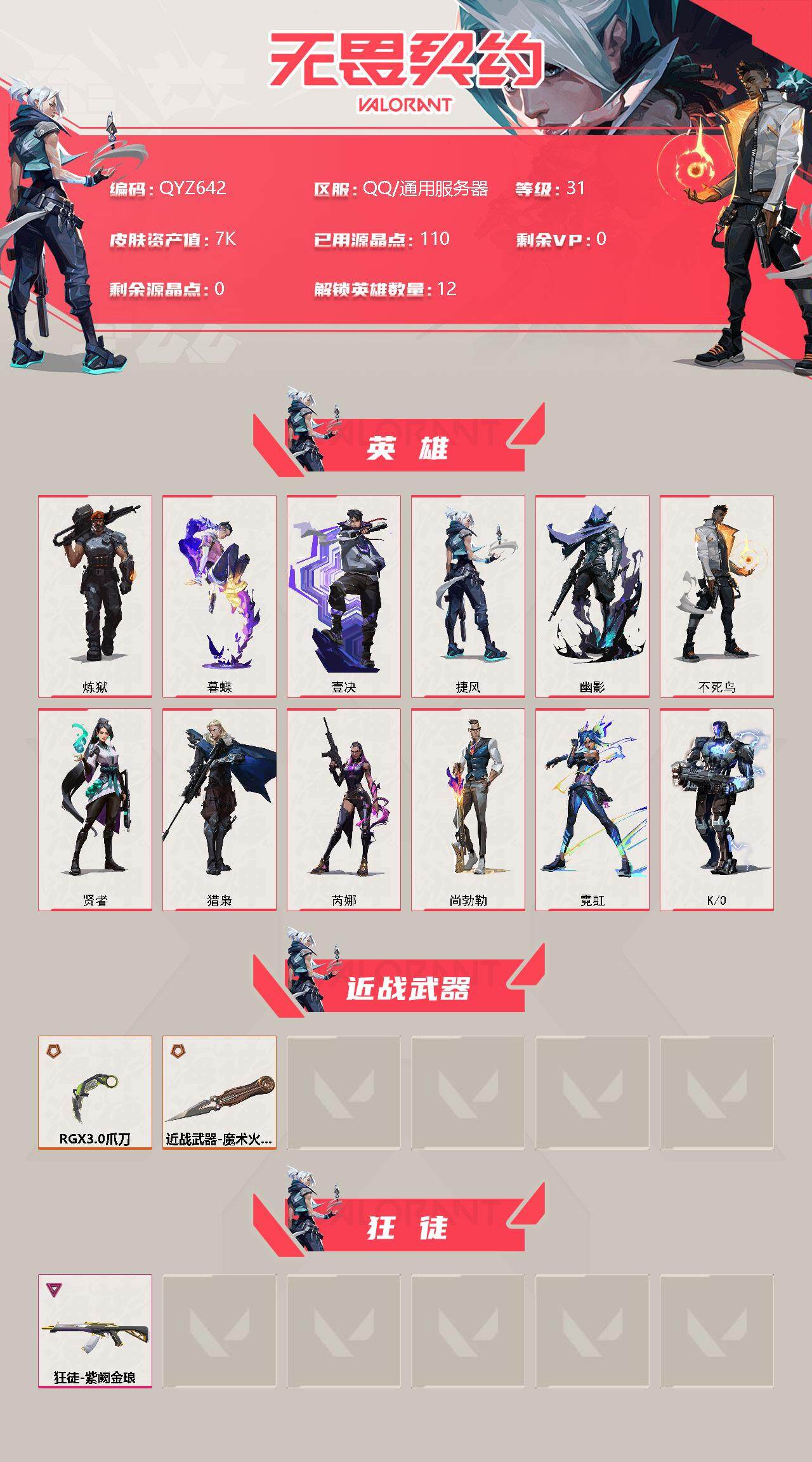 WWQEY311128无畏契约账号详情图2