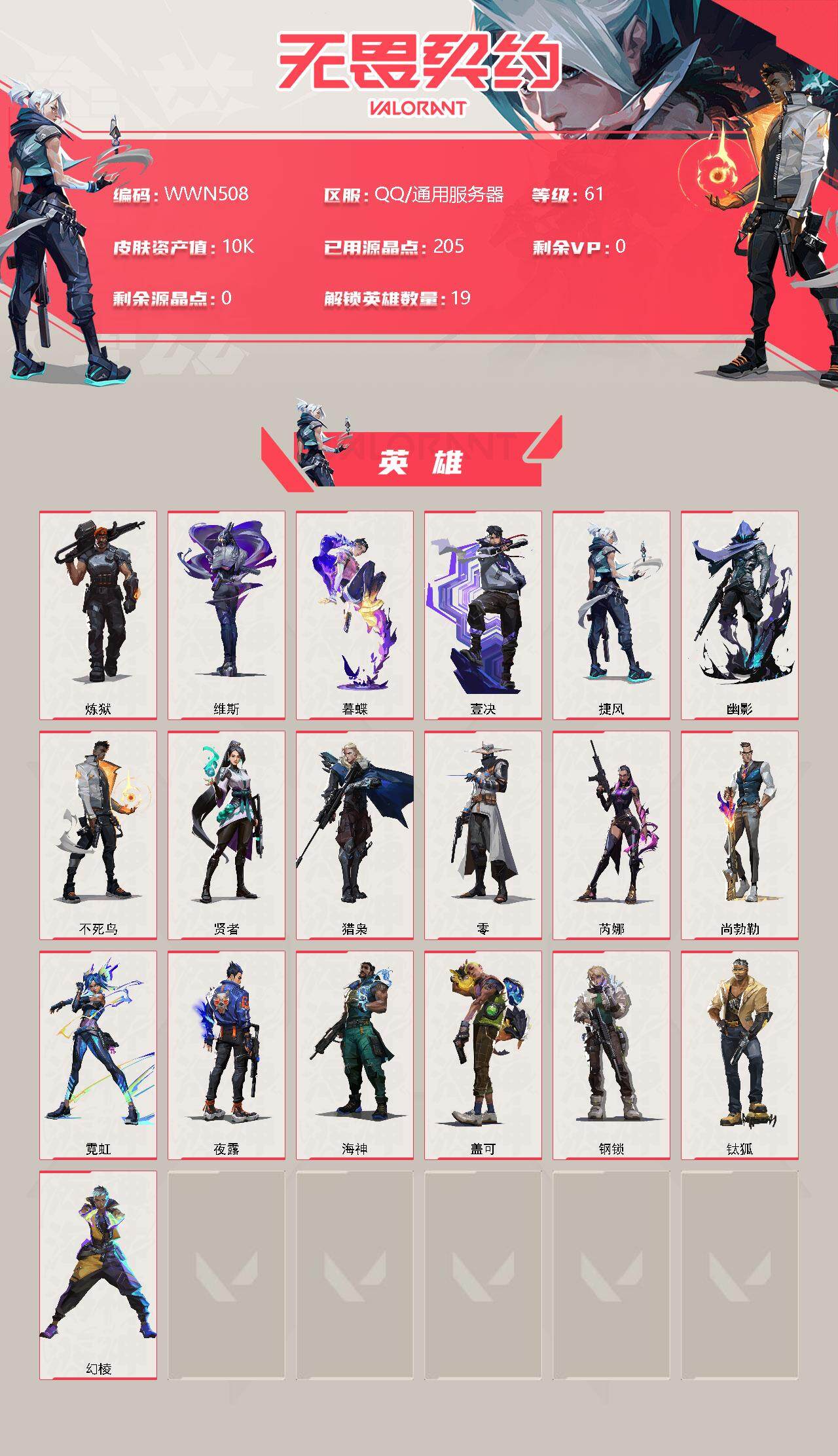 WWQEY311132无畏契约账号详情图2 WWQEY311132无畏契约账号详情图2