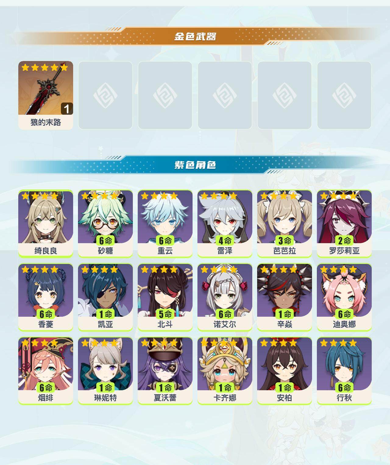 YSEY310922原神账号详情图3 YSEY310922原神账号详情图3