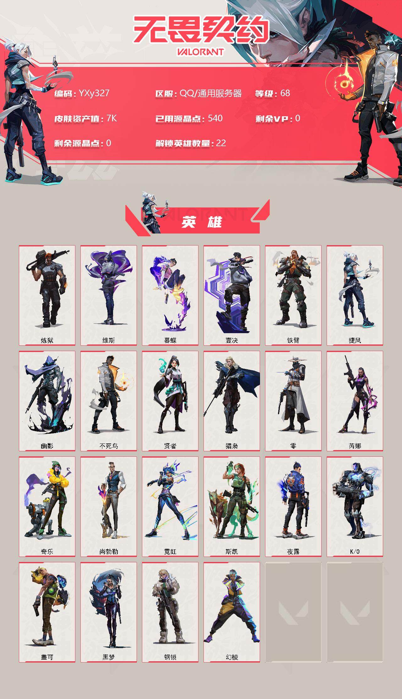 WWQYXS311268无畏契约账号详情图2 WWQYXS311268无畏契约账号详情图2