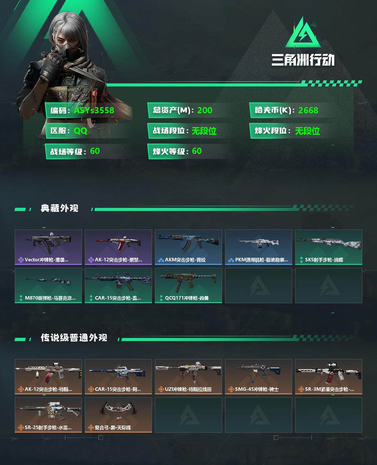SJZYXS327725三角洲行动账号详情图2 SJZYXS327725三角洲行动账号详情图2