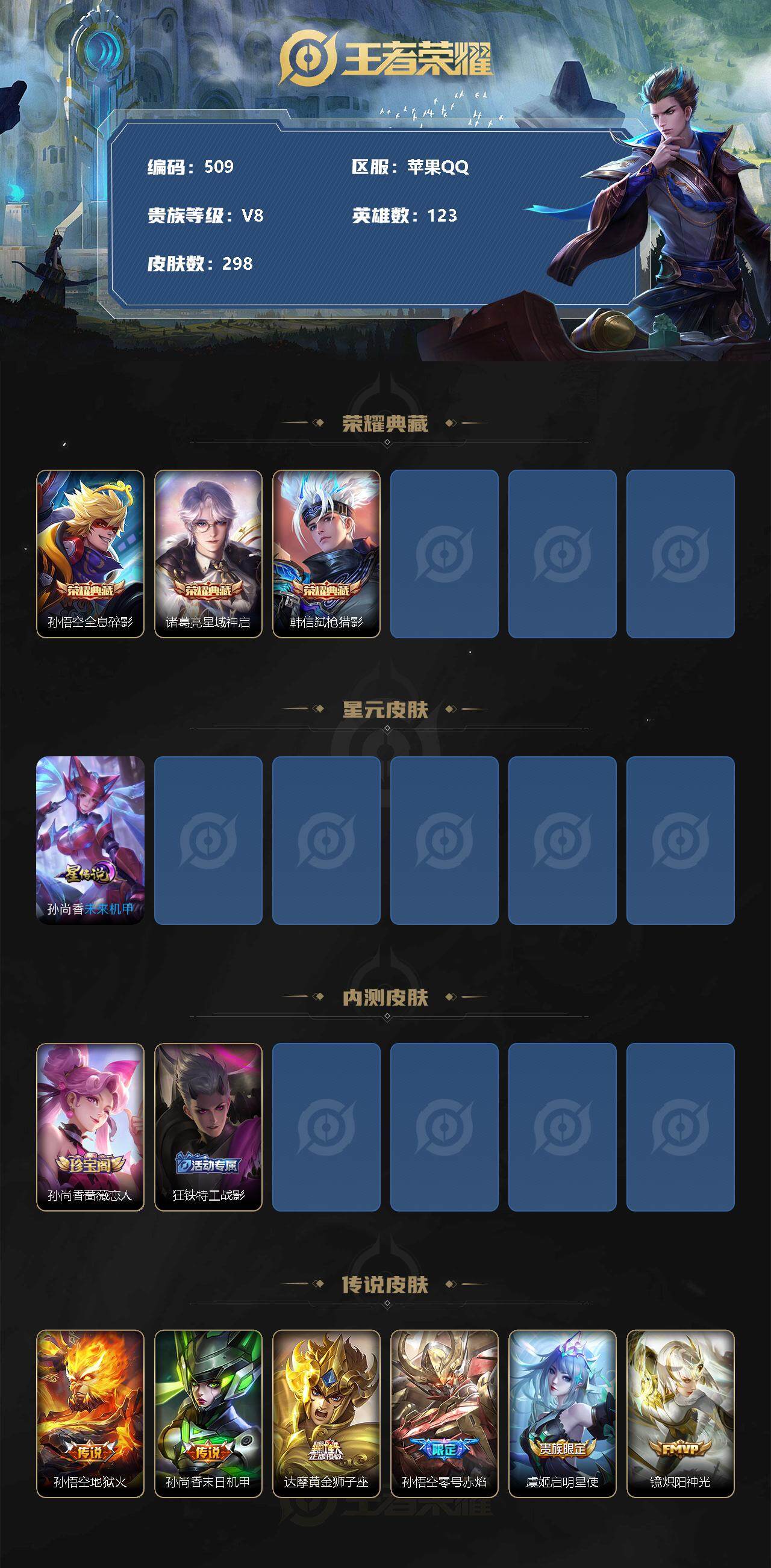 WZLFY3258619王者荣耀账号详情图2