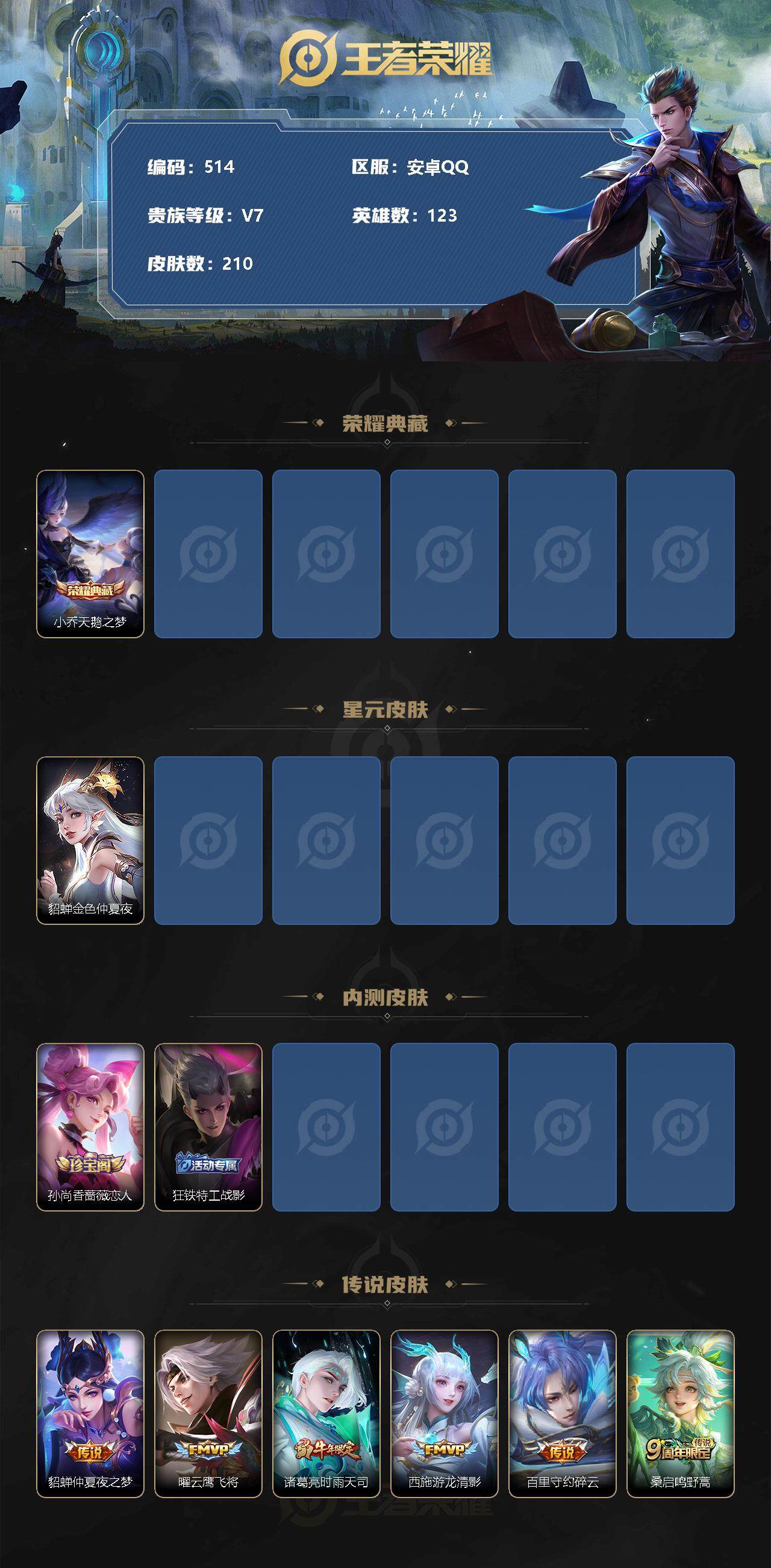 WZLFY3263232王者荣耀账号详情图2 WZLFY3263232王者荣耀账号详情图2