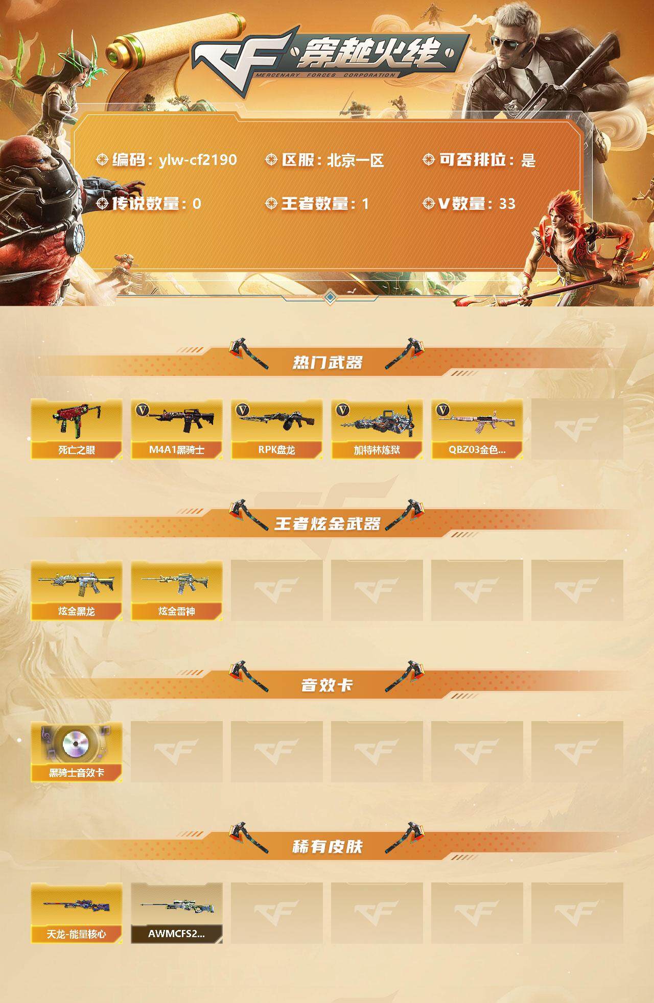CFLX326973穿越火线账号详情图2 CFLX326973穿越火线账号详情图2