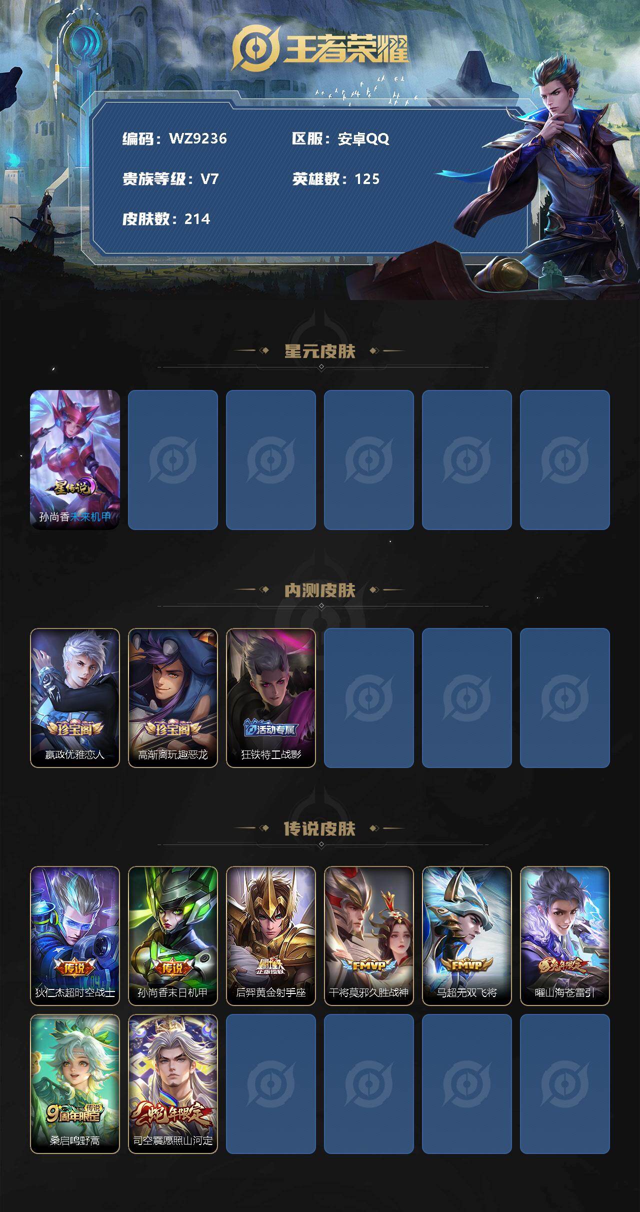 WZ03424094王者荣耀账号详情图2