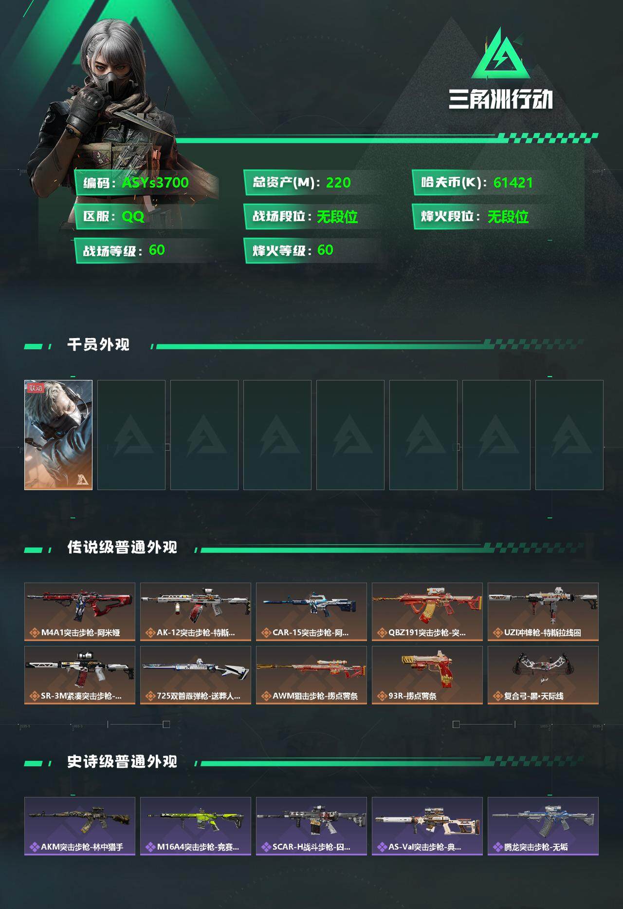 SJZYXS327941三角洲行动账号详情图2