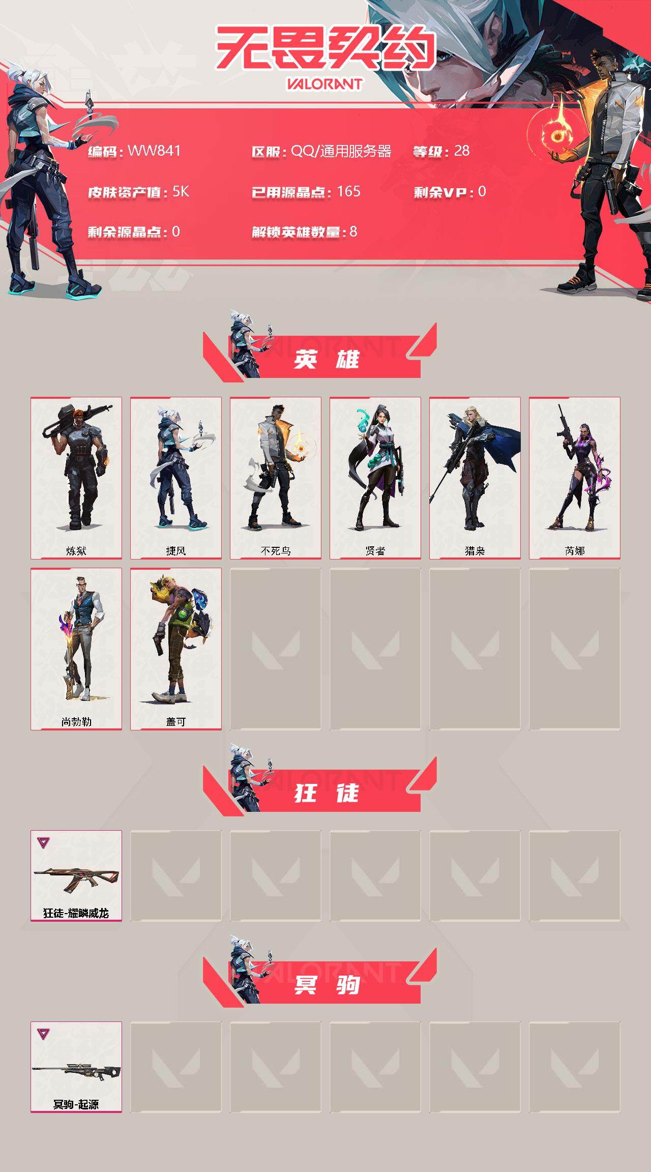 WWQEY311534无畏契约账号详情图2 WWQEY311534无畏契约账号详情图2