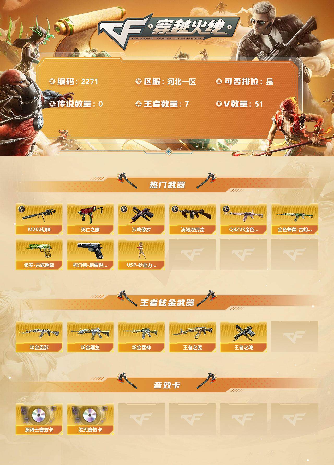 CFFHW328147穿越火线账号详情图2 CFFHW328147穿越火线账号详情图2