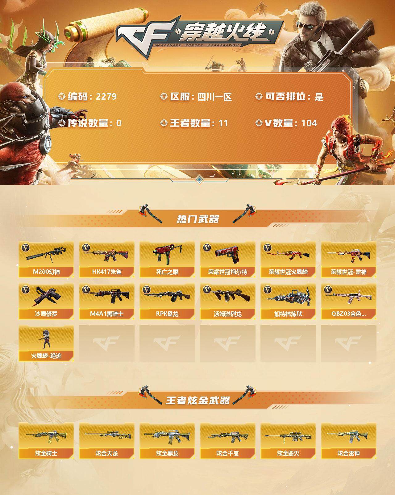 CFFHW328171穿越火线账号详情图2 CFFHW328171穿越火线账号详情图2