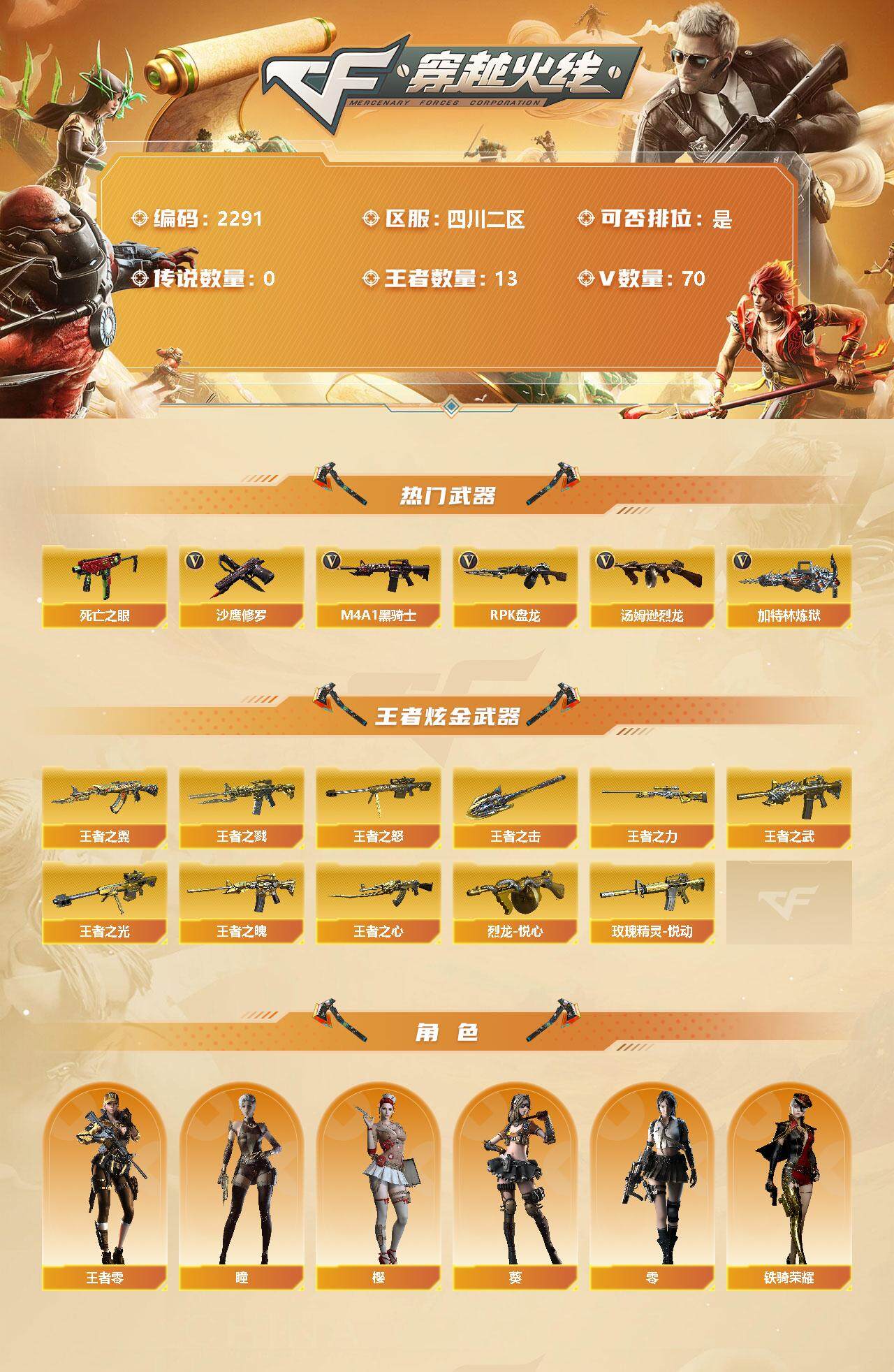 CFFHW328223穿越火线账号详情图2