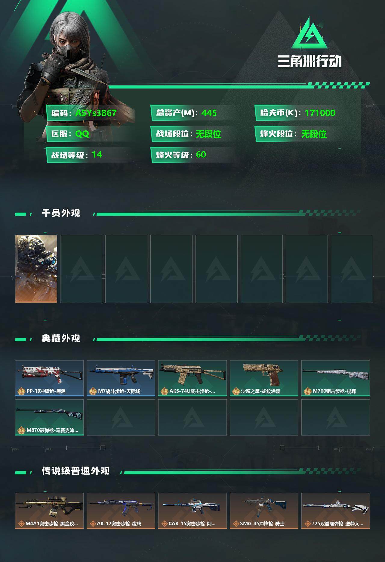 SJZYXS328531三角洲行动账号详情图2 SJZYXS328531三角洲行动账号详情图2