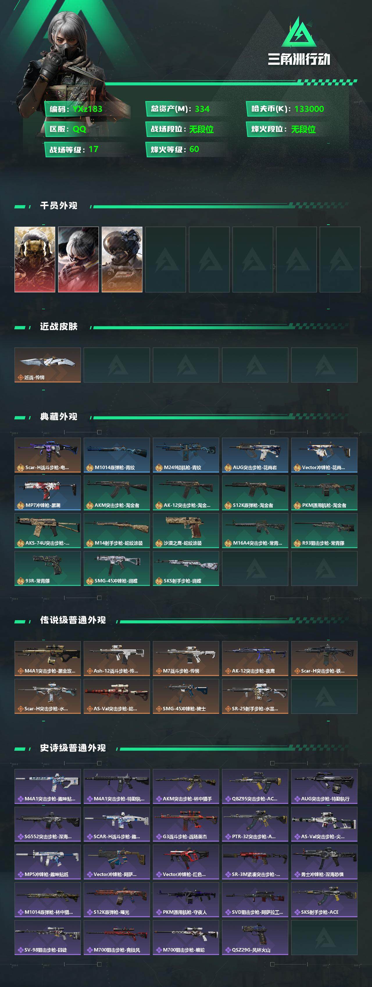 SJZYXS329102三角洲行动账号详情图2 SJZYXS329102三角洲行动账号详情图2