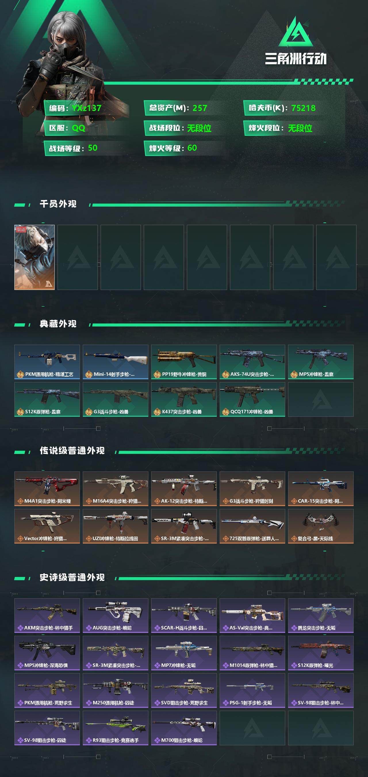 SJZYXS329362三角洲行动账号详情图2 SJZYXS329362三角洲行动账号详情图2