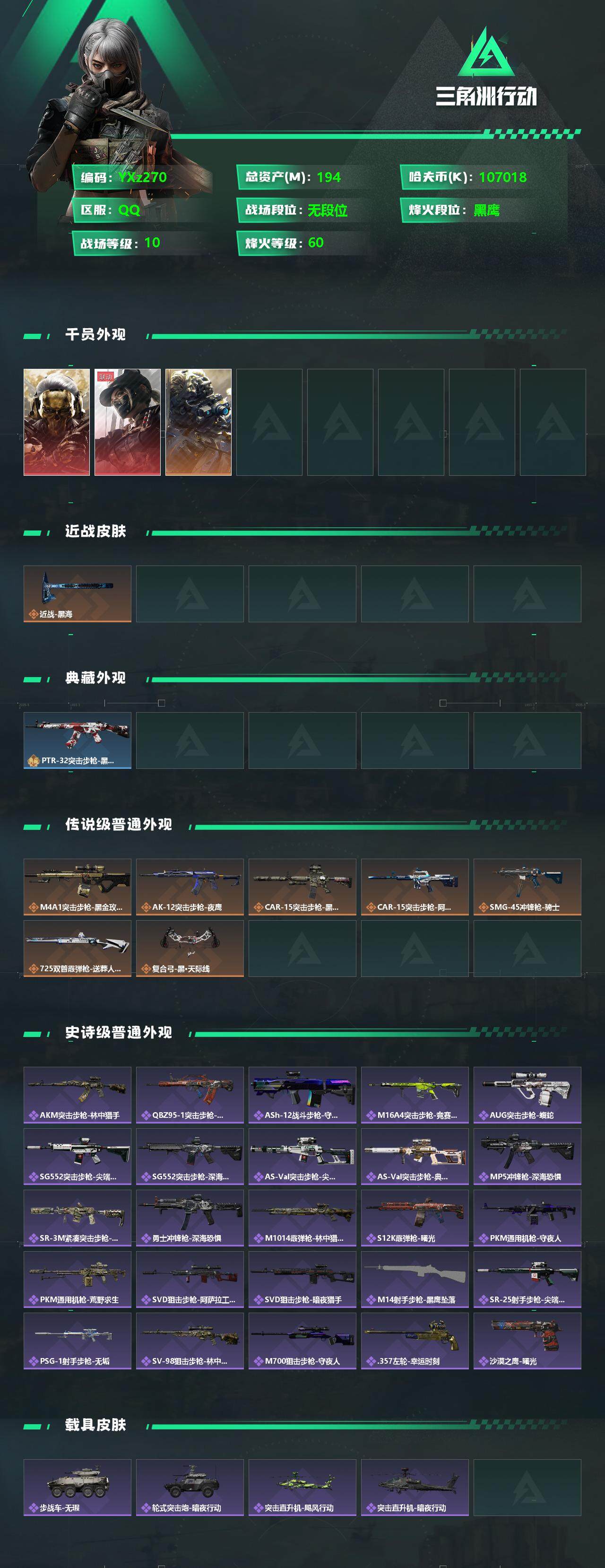 SJZYXS329476三角洲行动账号详情图2 SJZYXS329476三角洲行动账号详情图2