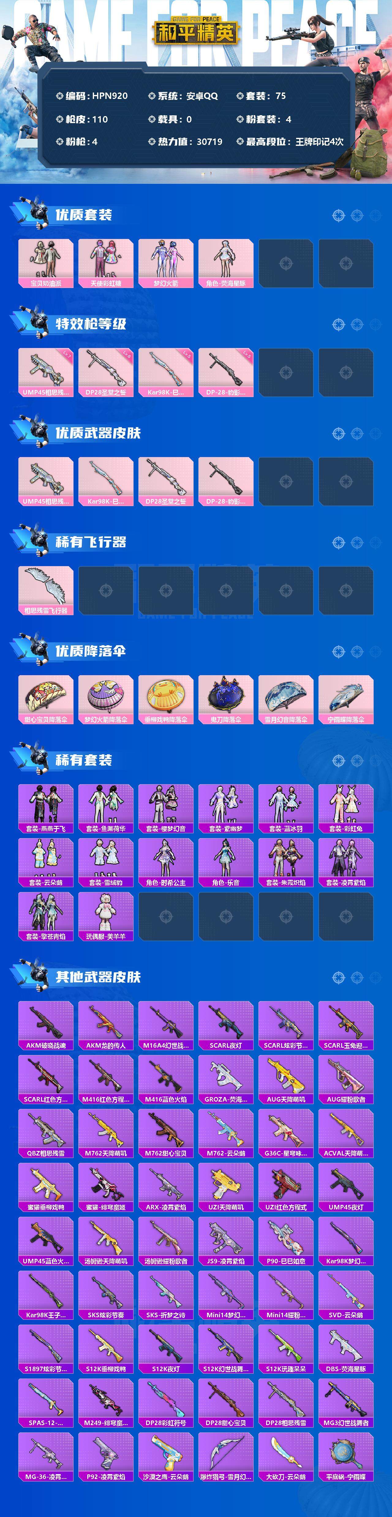 HPEY3326080和平精英账号详情图2