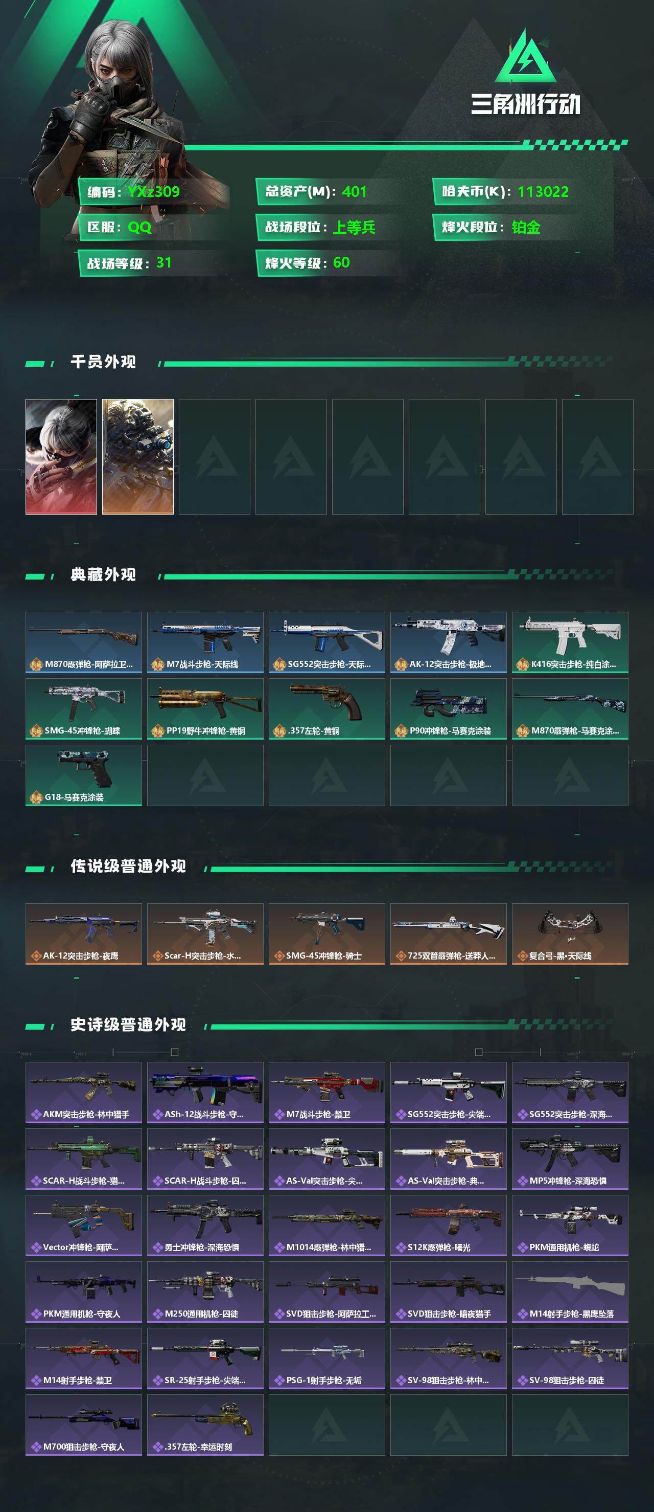 SJZYXS329882三角洲行动账号详情图2 SJZYXS329882三角洲行动账号详情图2
