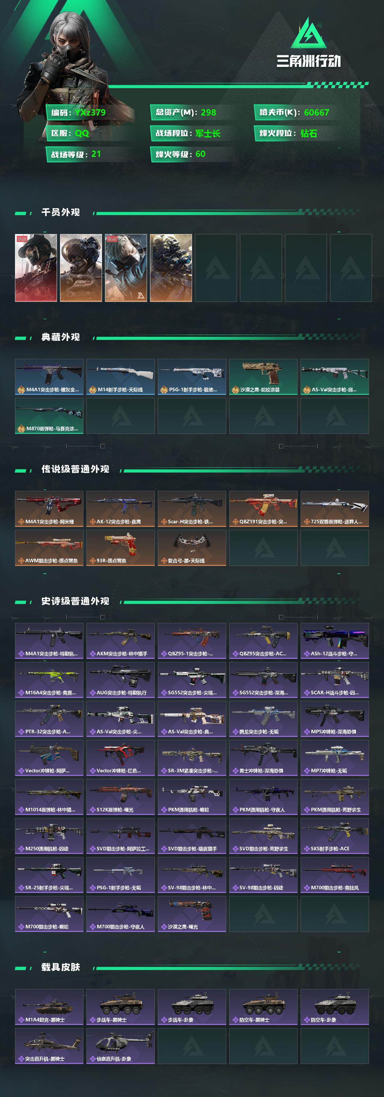 SJZYXS329885三角洲行动账号详情图2