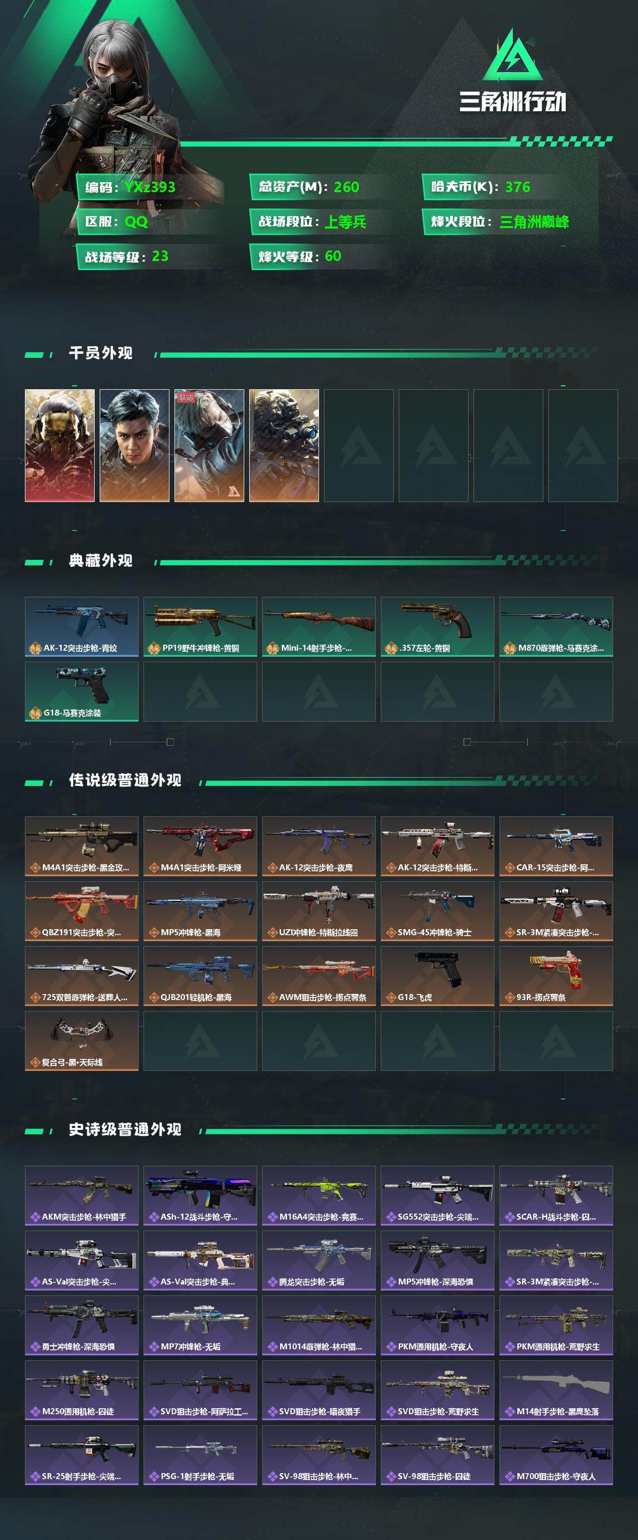 SJZYXS330026三角洲行动账号详情图2 SJZYXS330026三角洲行动账号详情图2
