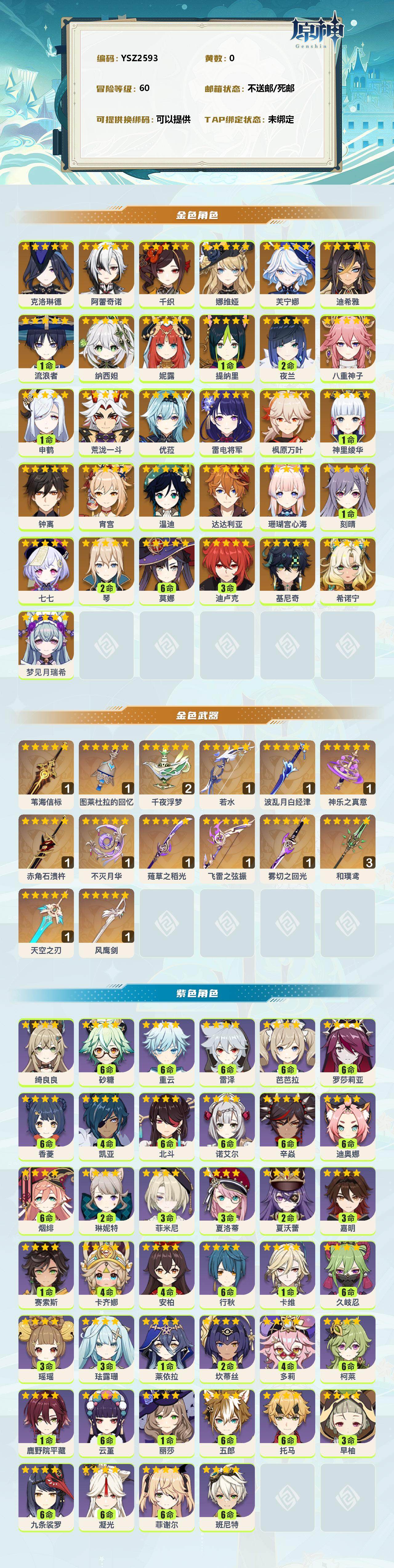 YSEY311565原神账号详情图2