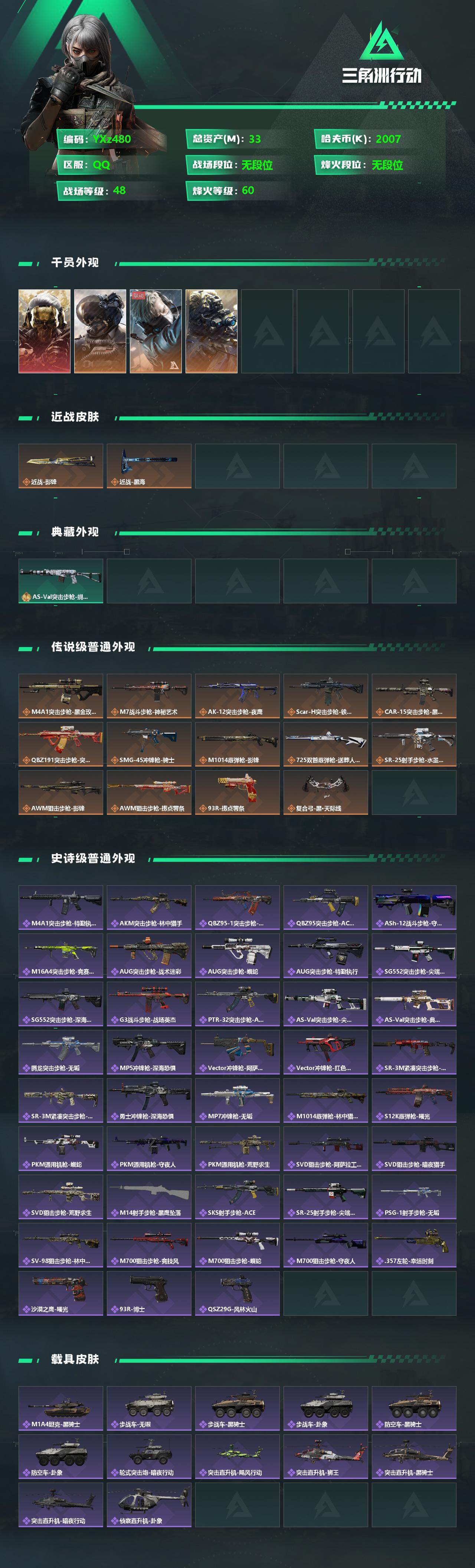 SJZYXS330441三角洲行动账号详情图2 SJZYXS330441三角洲行动账号详情图2