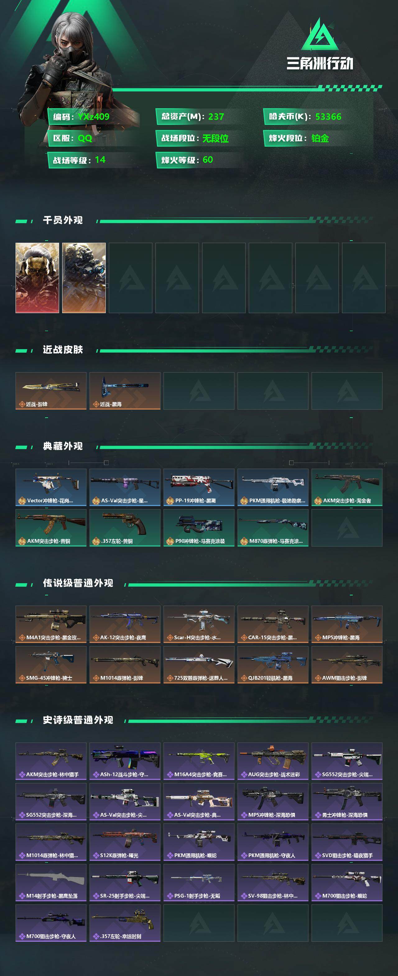 SJZYXS330488三角洲行动账号详情图2 SJZYXS330488三角洲行动账号详情图2