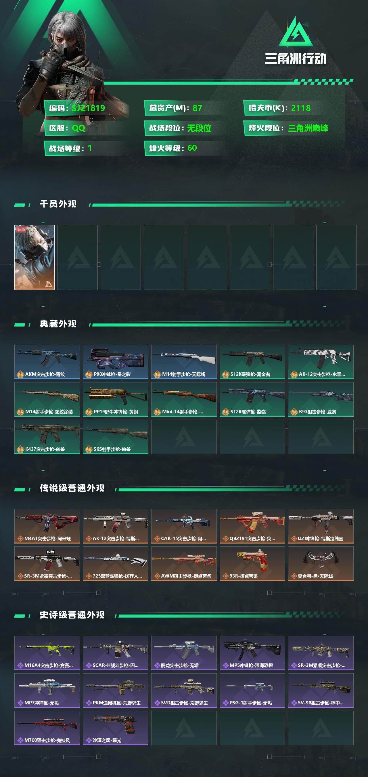 SJZEY330774三角洲行动账号详情图2