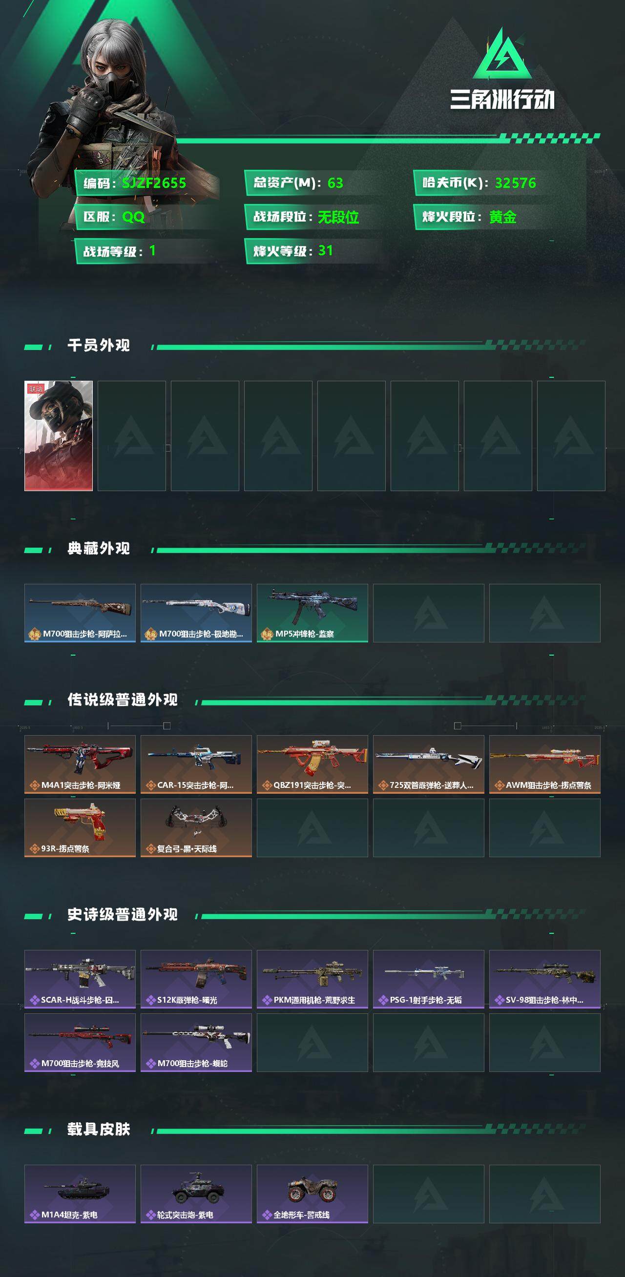 SJZEY331437三角洲行动账号详情图2