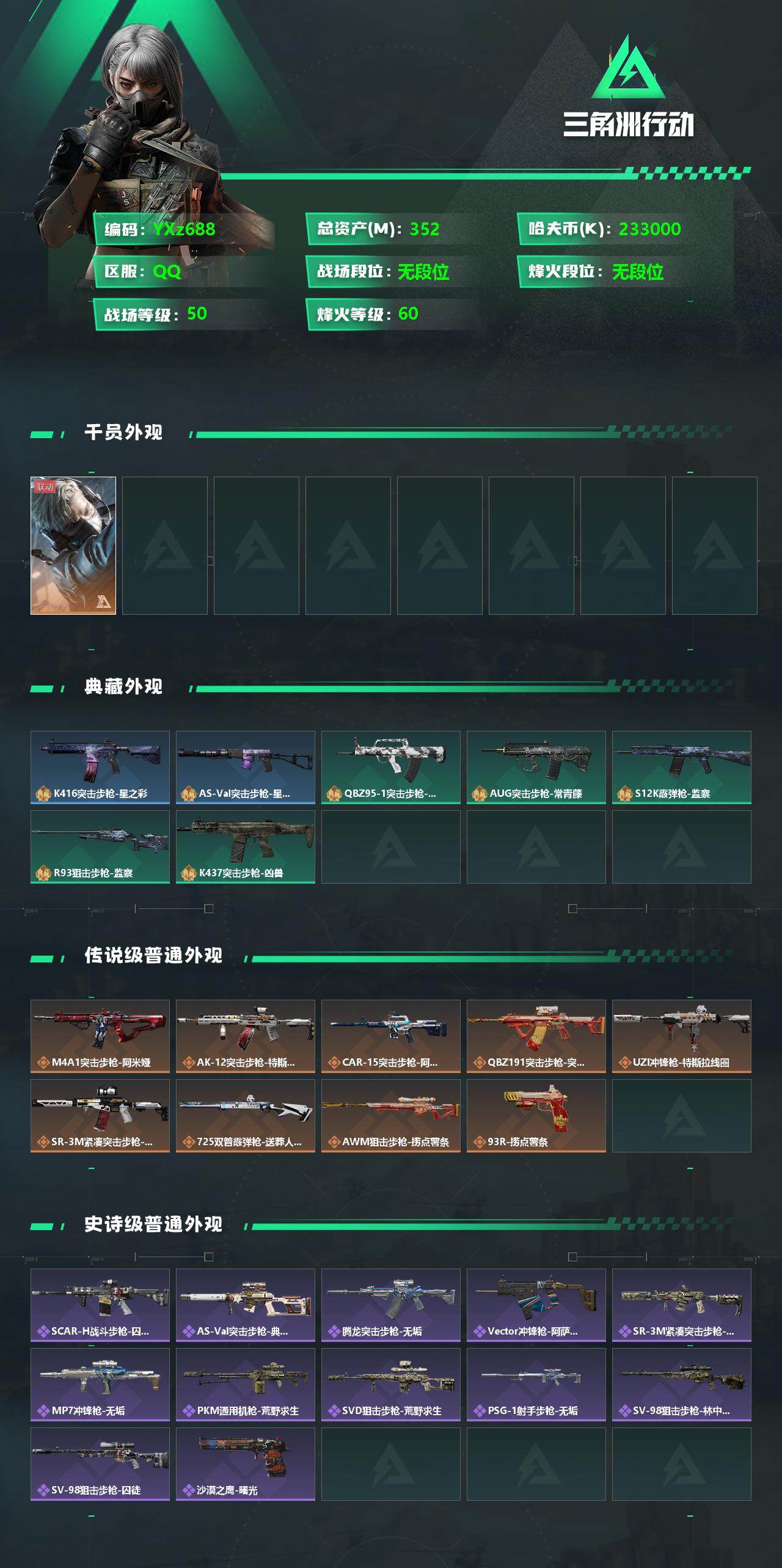 SJZYXS331619三角洲行动账号详情图2