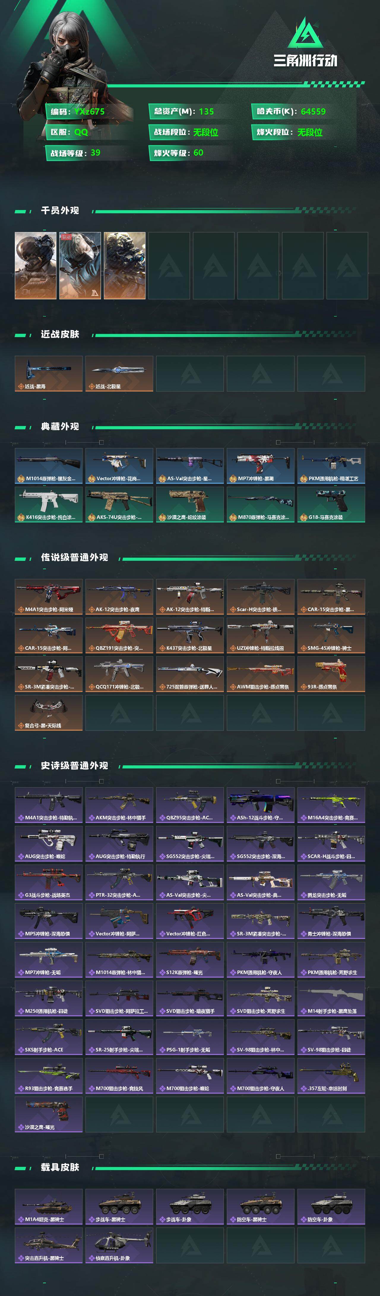 SJZYXS331576三角洲行动账号详情图2