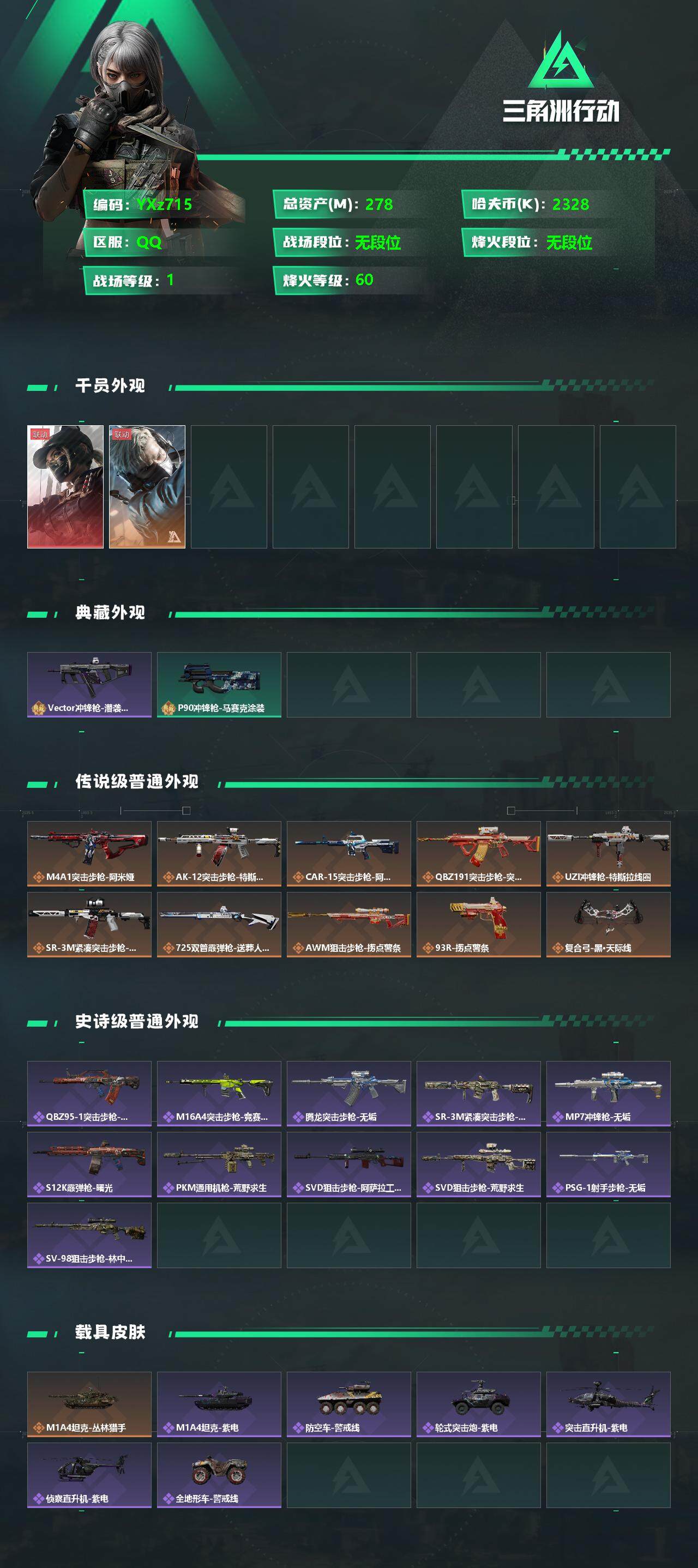 SJZYXS331767三角洲行动账号详情图2 SJZYXS331767三角洲行动账号详情图2