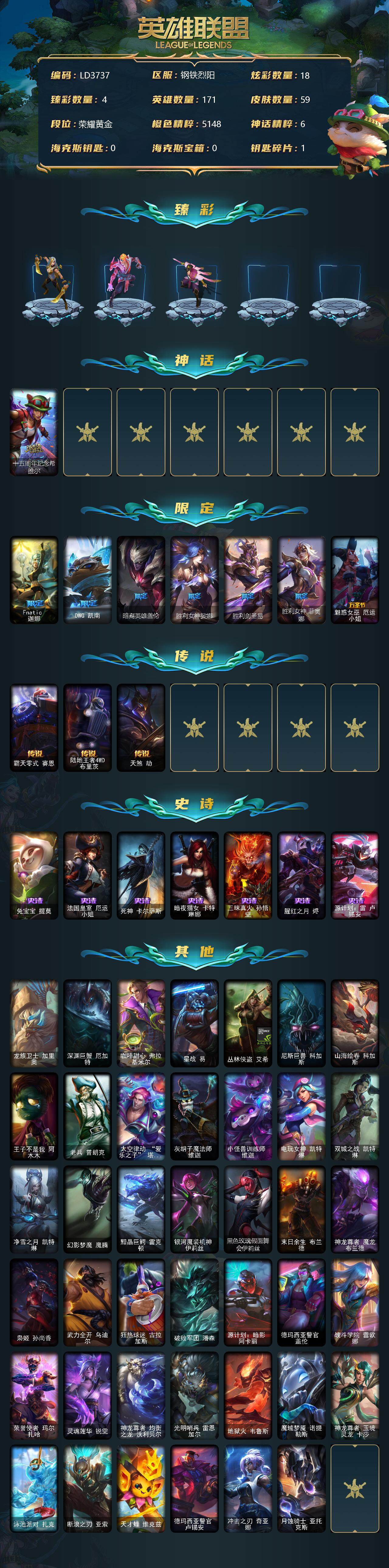 LOLEY312521英雄联盟账号详情图2