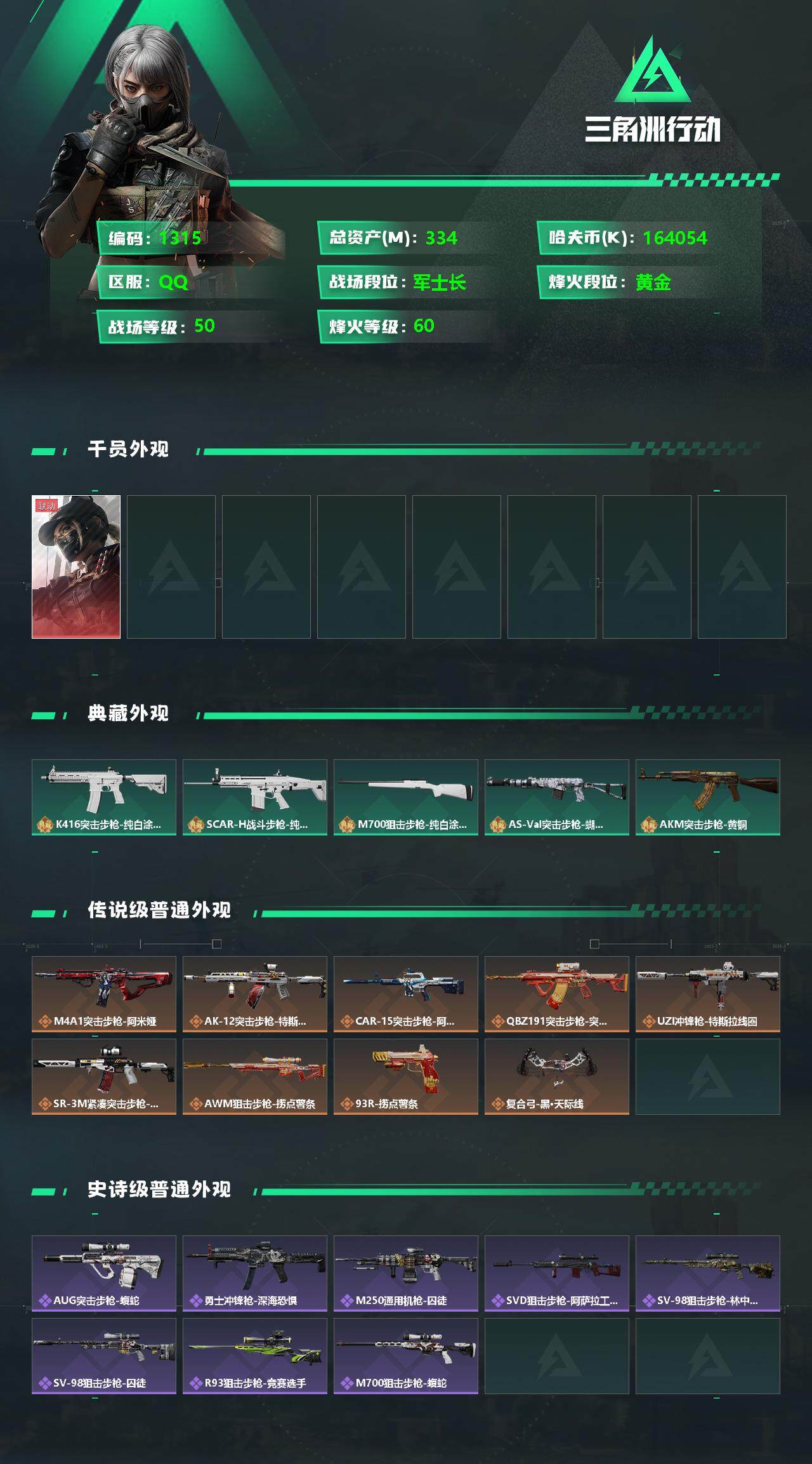 SJZQM332516三角洲行动账号详情图5