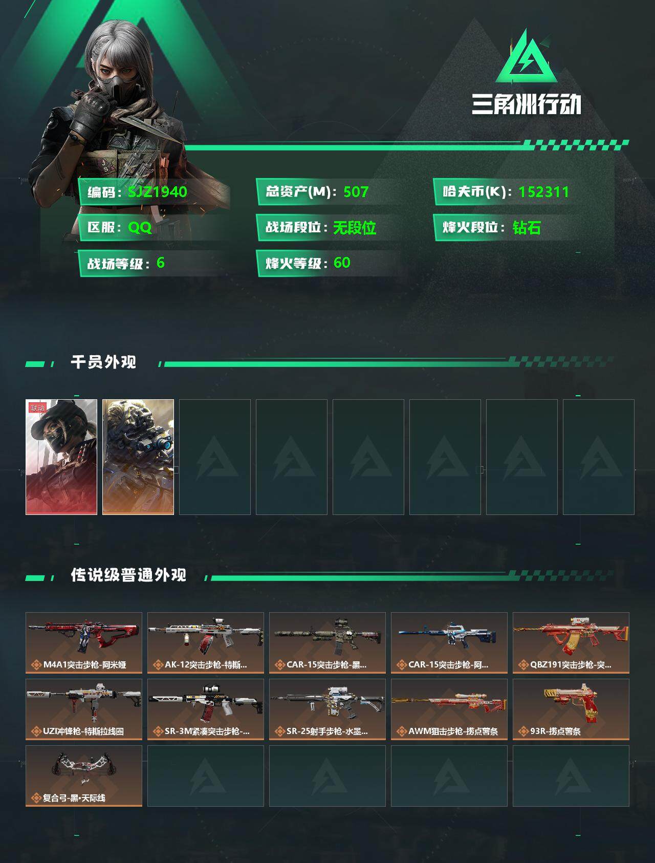 SJZEY332590三角洲行动账号详情图2
