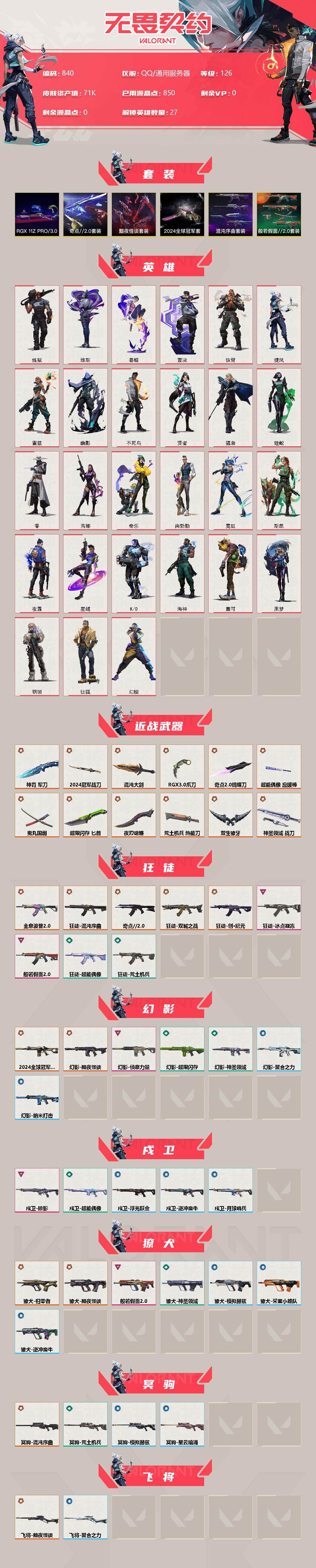 WWQXL314300无畏契约账号详情图2