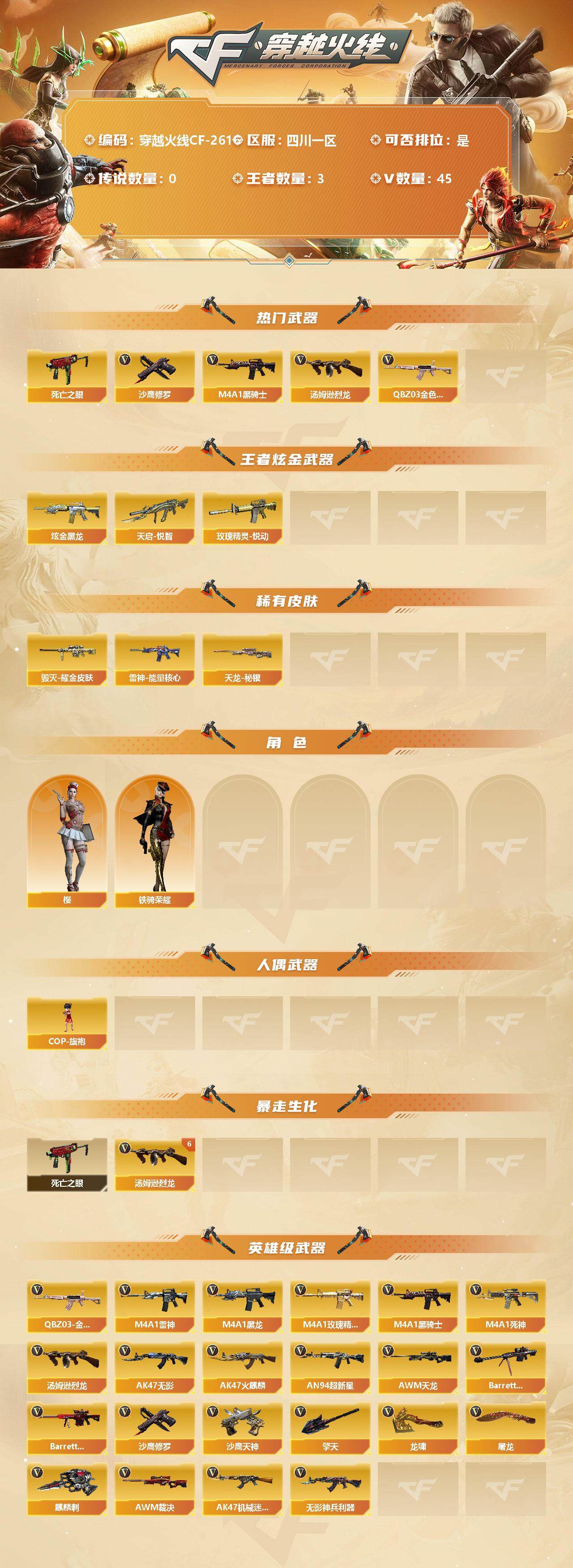 CFQM335562穿越火线账号详情图3