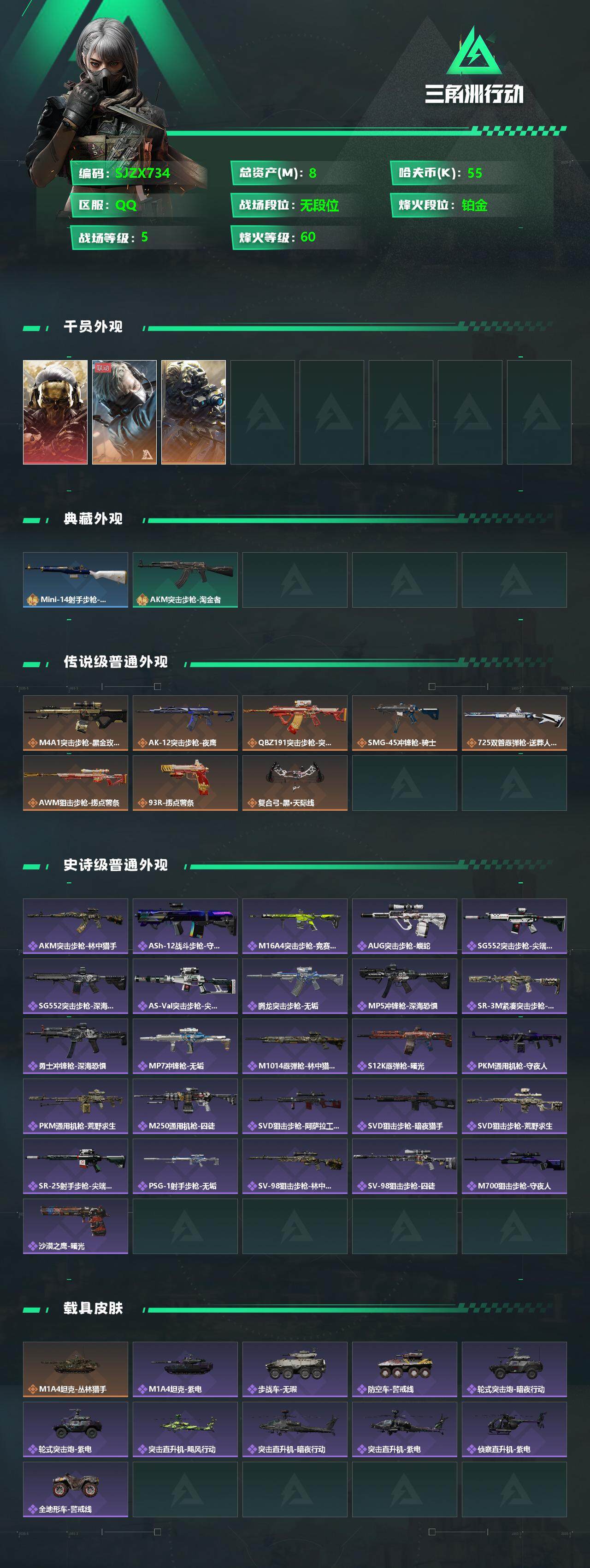 SJZEY333692三角洲行动账号详情图2
