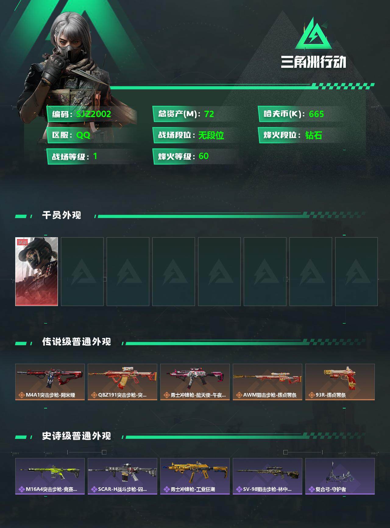 SJZEY333560三角洲行动账号详情图2