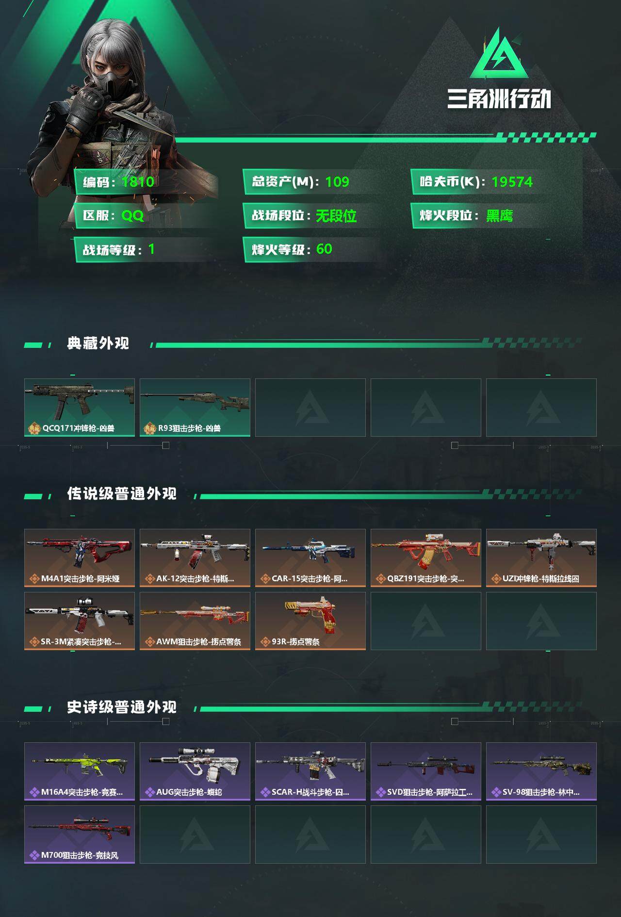 SJZCMW333471三角洲行动账号详情图2