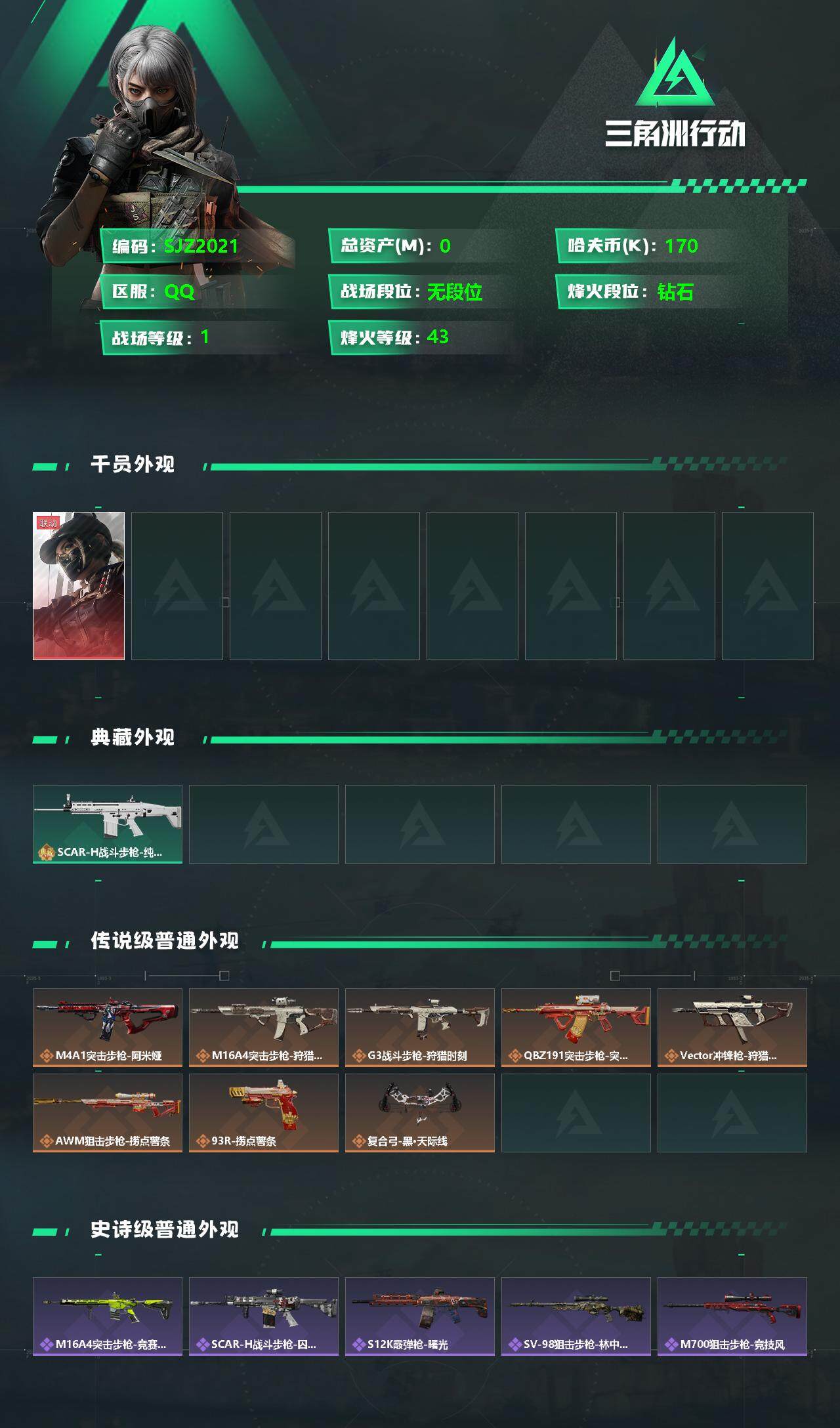 SJZEY333982三角洲行动账号详情图2