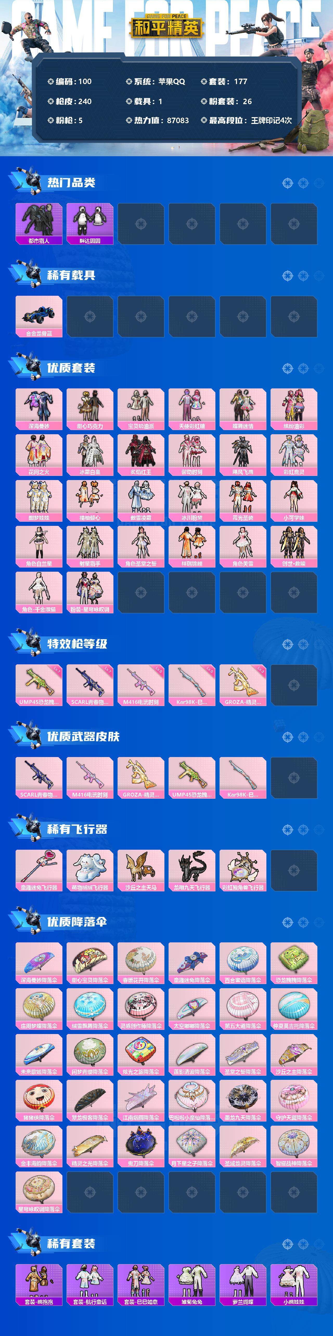 HPLX3340390和平精英账号详情图2