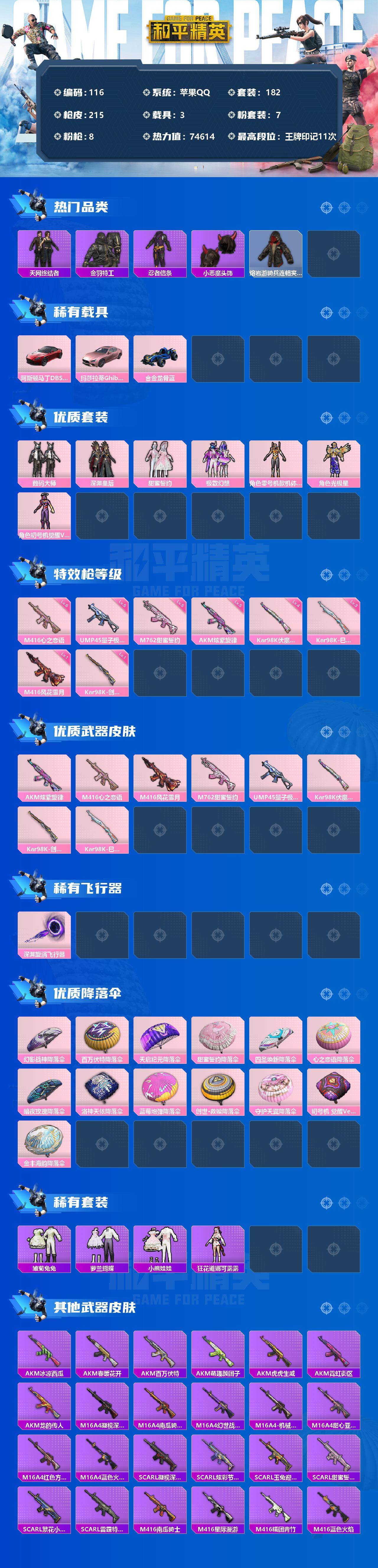HPLX3340434和平精英账号详情图2